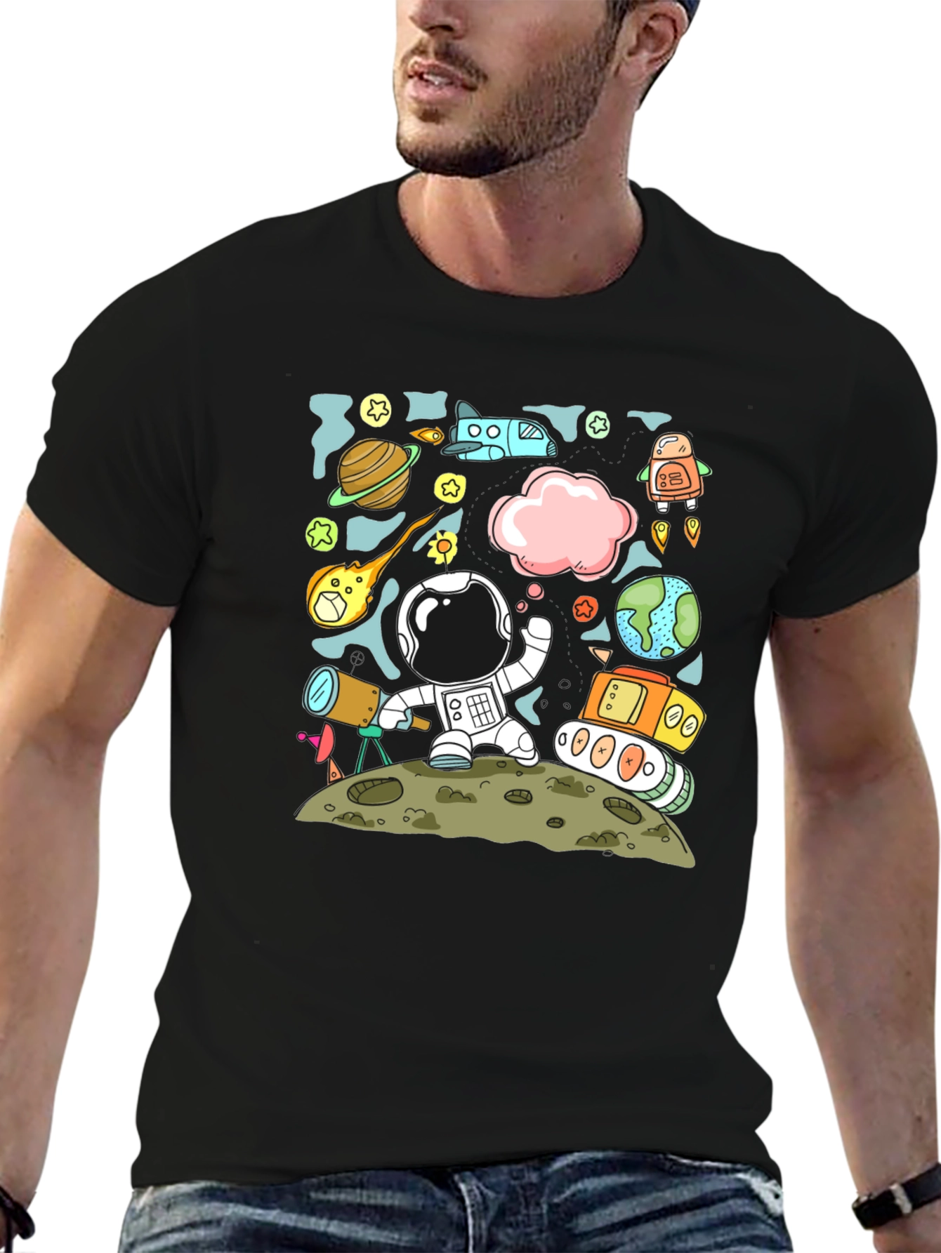Astronaut Space Adventure Graphic Tee
