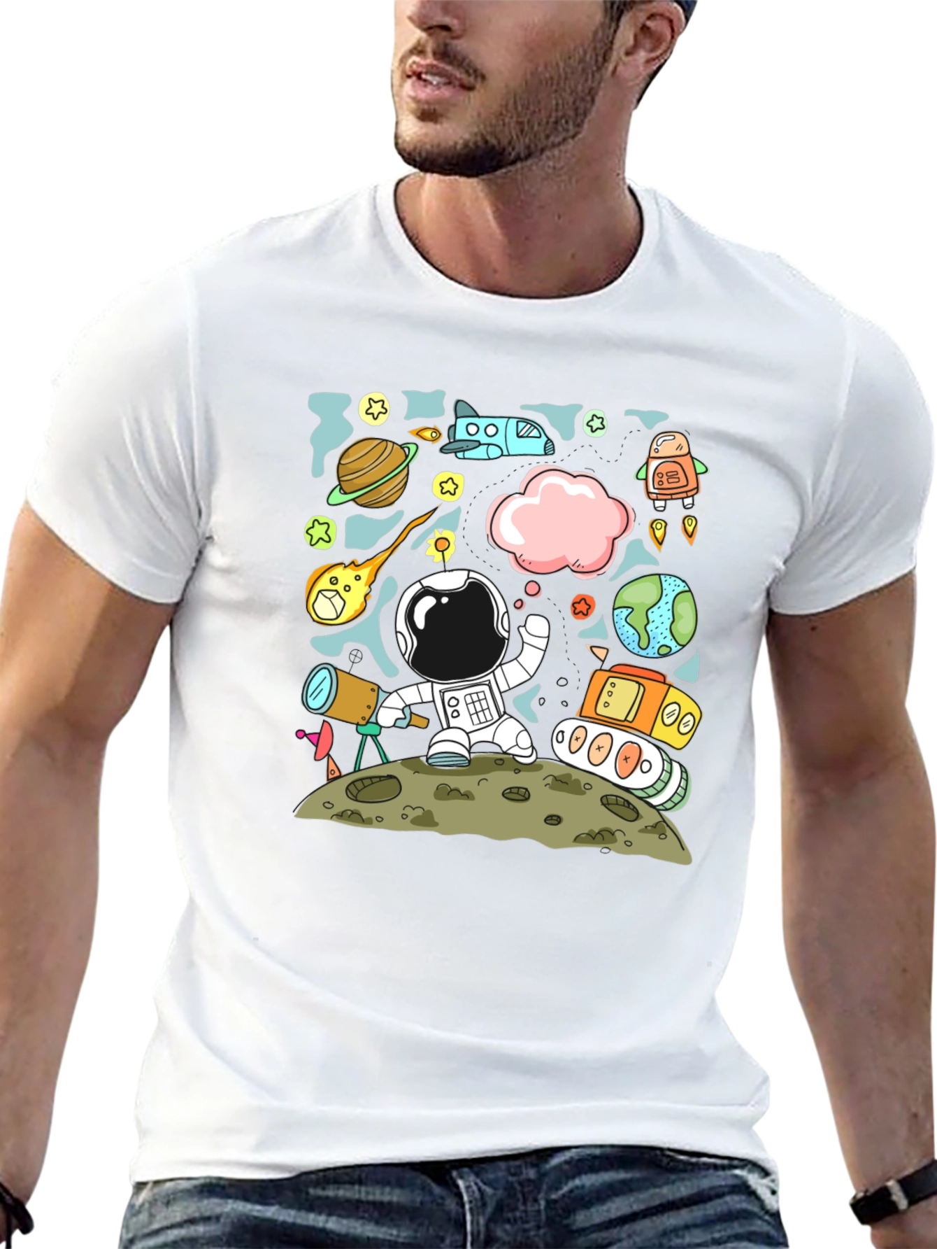 Astronaut Space Adventure Graphic Tee