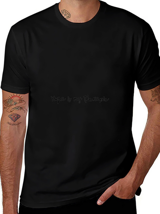 Yoga is My Therapy Black Graphic Tee