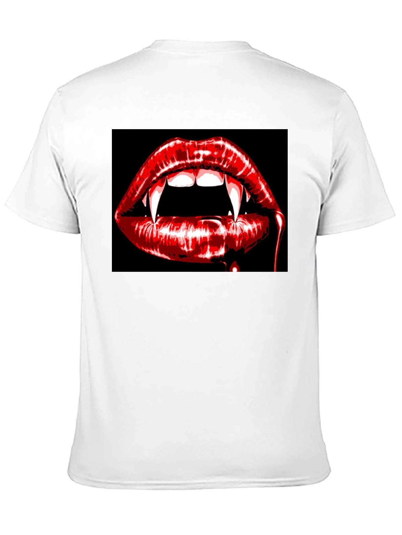 Vampire Lips Graphic Tee - Black Cotton T-Shirt