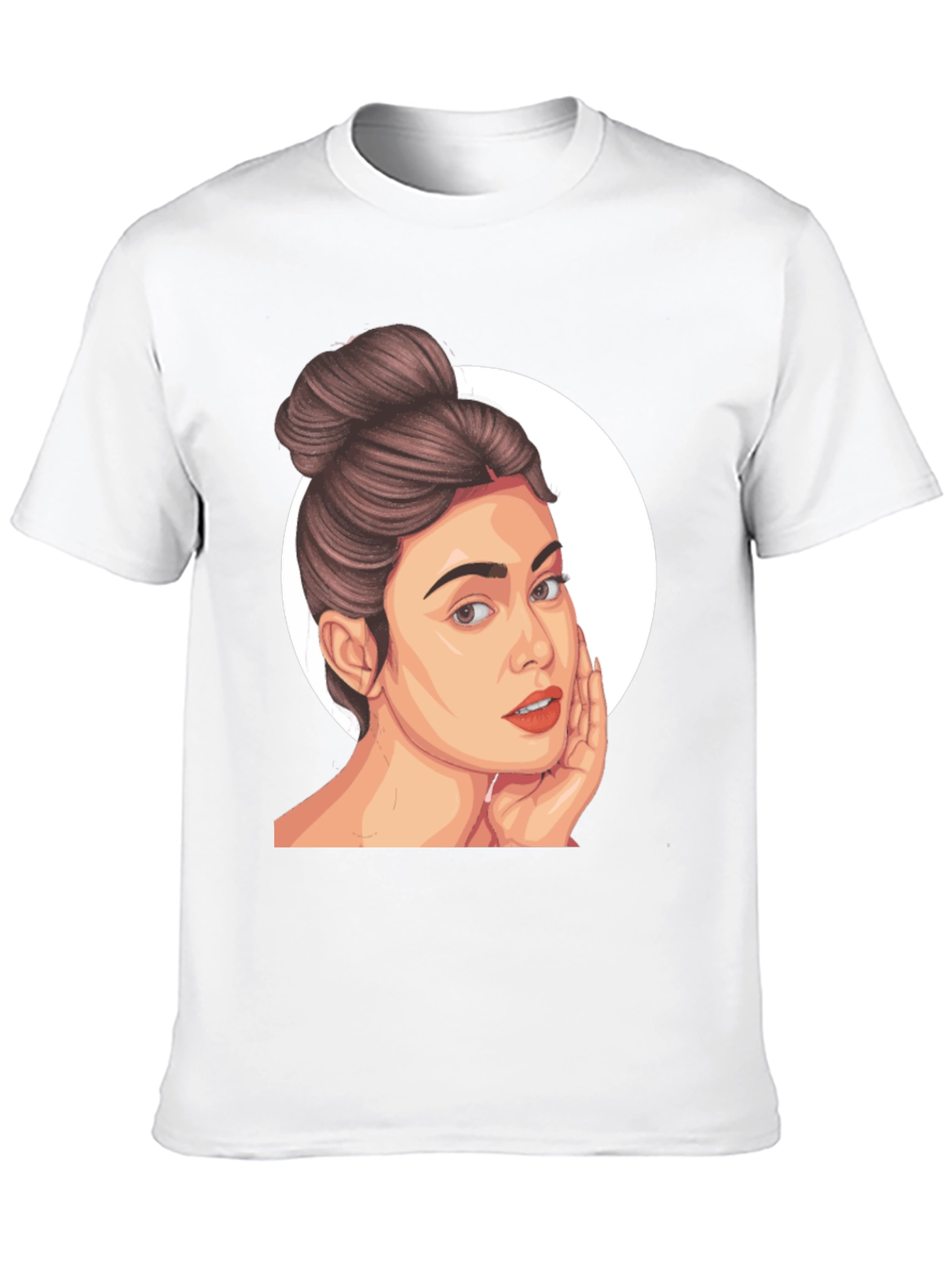 Woman Portrait Graphic Black T-Shirt