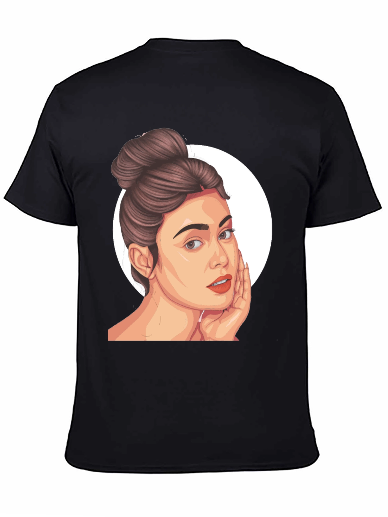 Woman Portrait Graphic Black T-Shirt