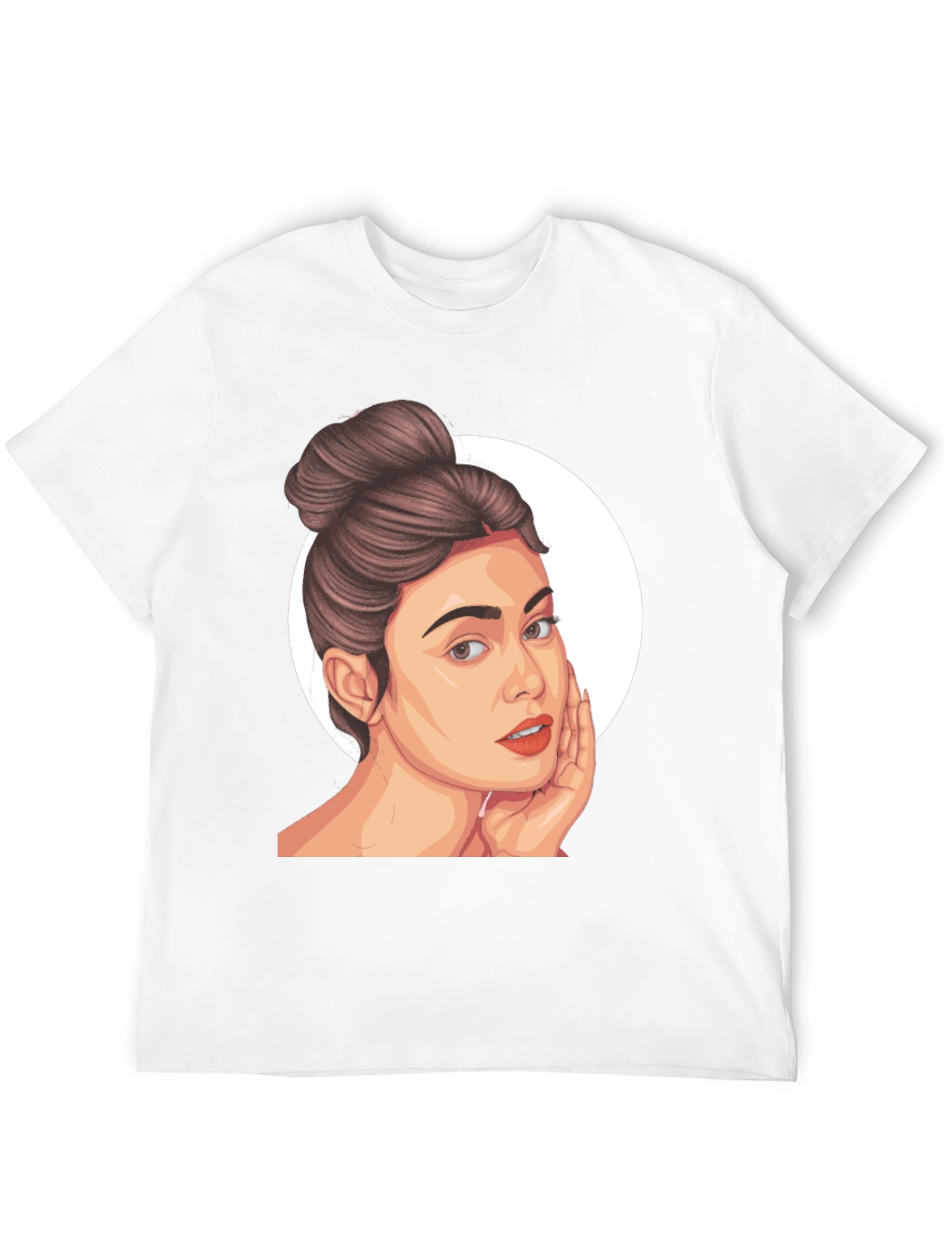 Woman Portrait Graphic Black T-Shirt