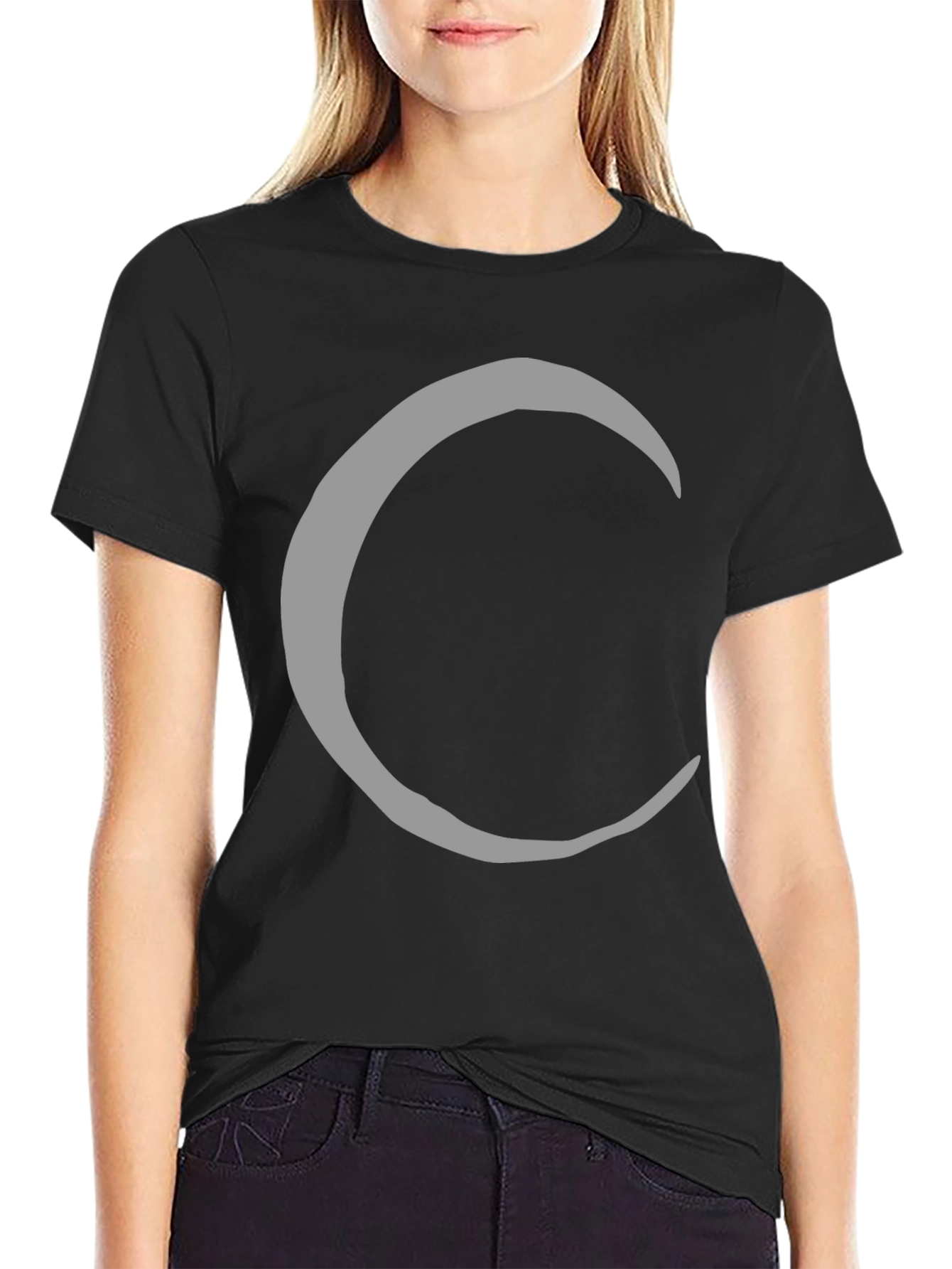 Crescent Moon Graphic Tee - Stylish Black T-Shirt
