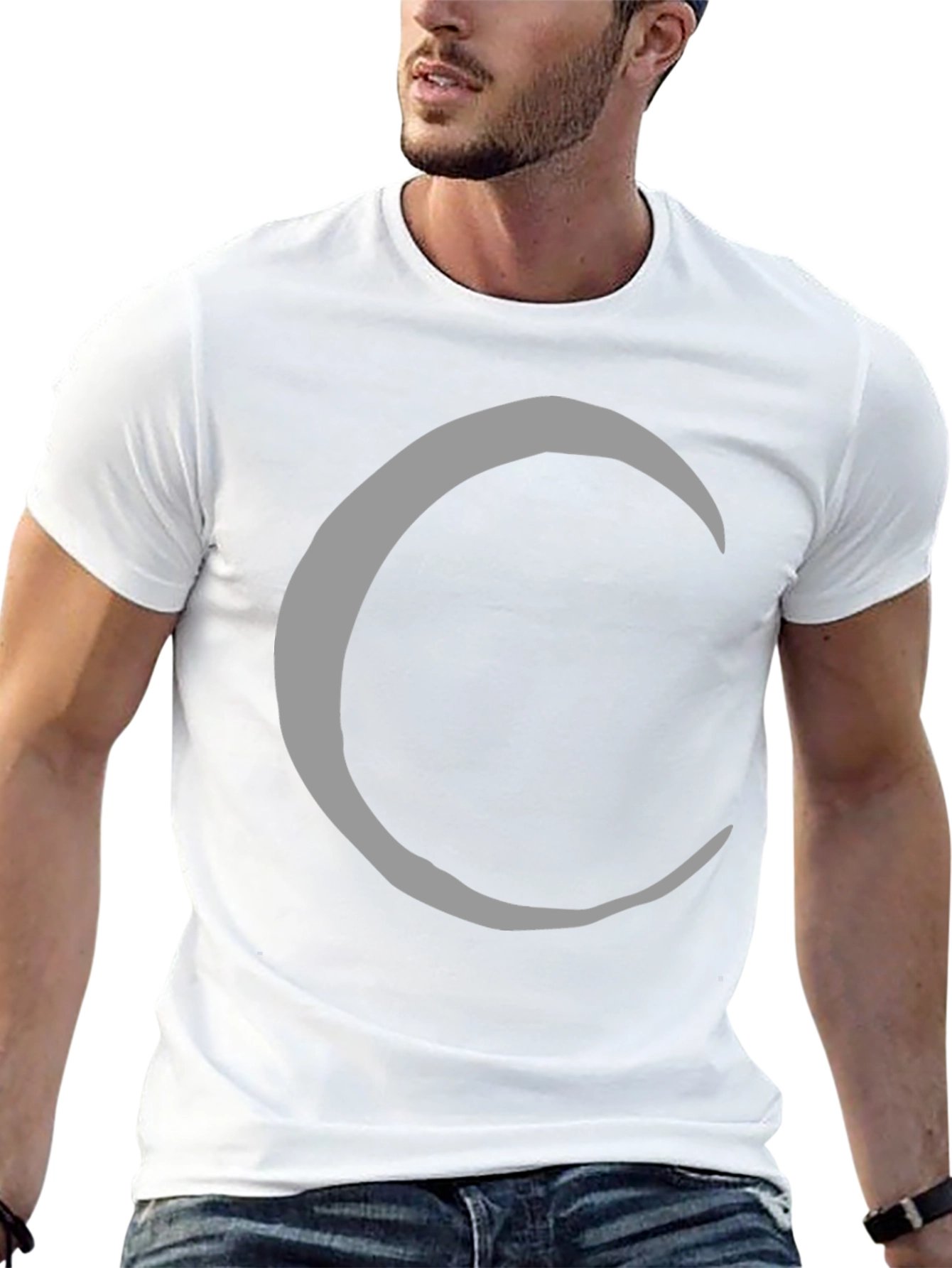 Crescent Moon Graphic Tee - Stylish Black T-Shirt