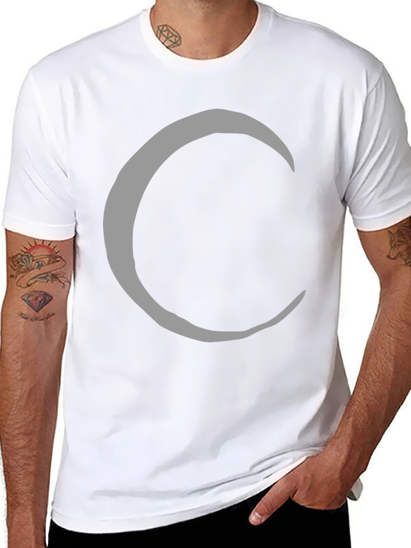 Crescent Moon Graphic Tee - Stylish Black T-Shirt