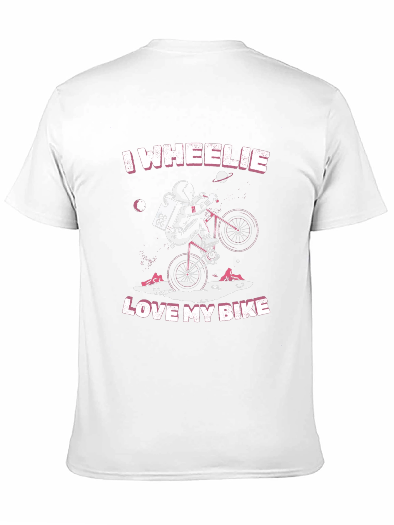 I Wheelie Love My Bike T-Shirt - Astronaut Design