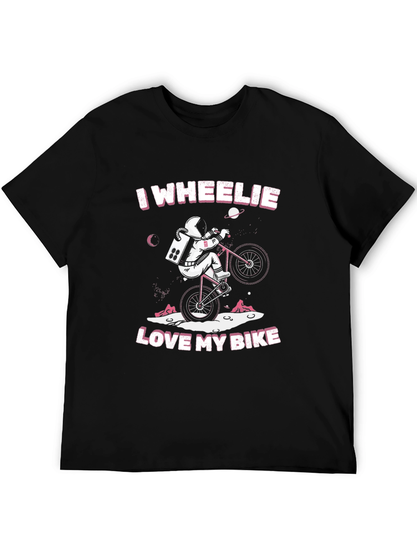 I Wheelie Love My Bike T-Shirt - Astronaut Design