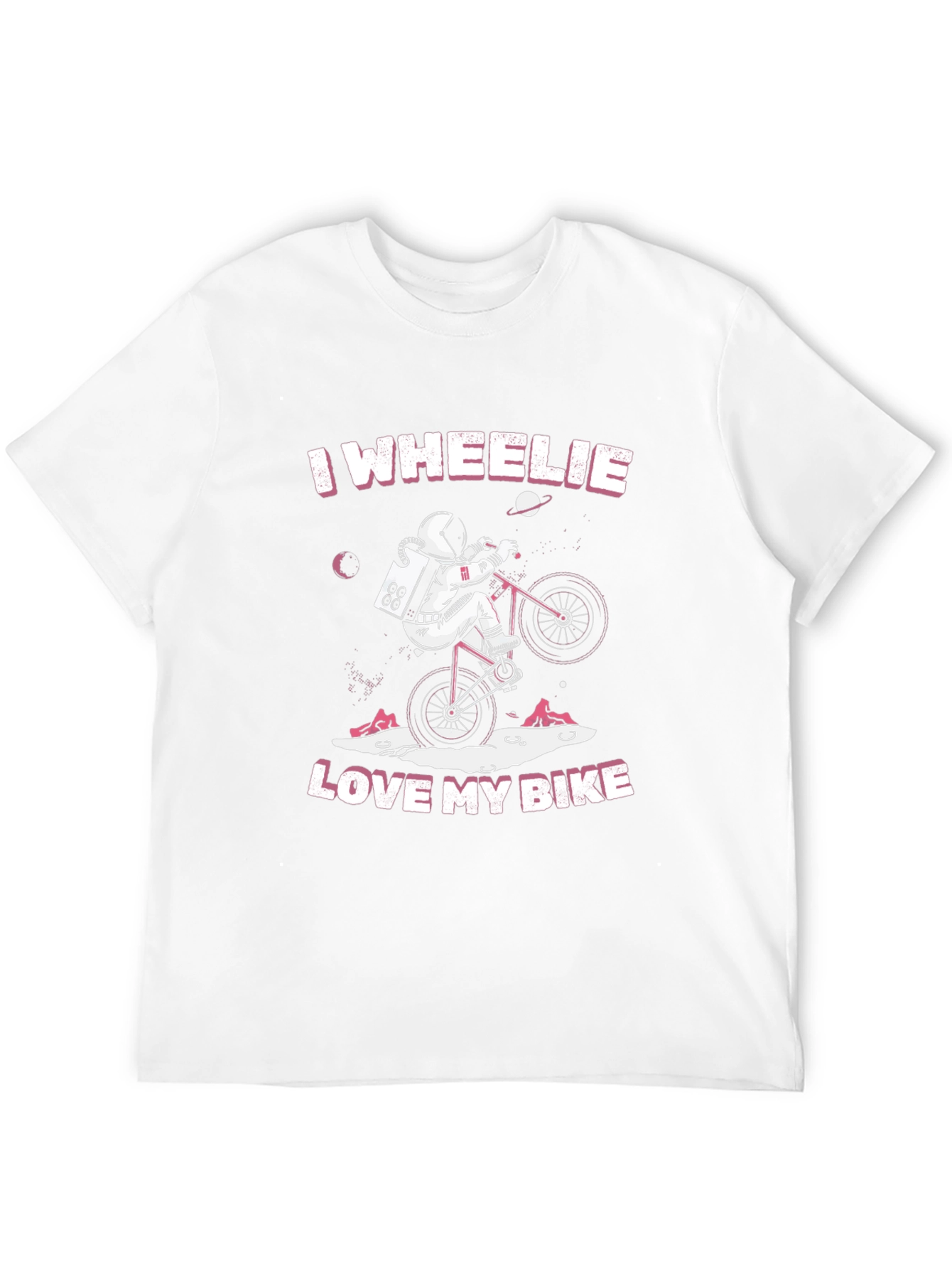 I Wheelie Love My Bike T-Shirt - Astronaut Design