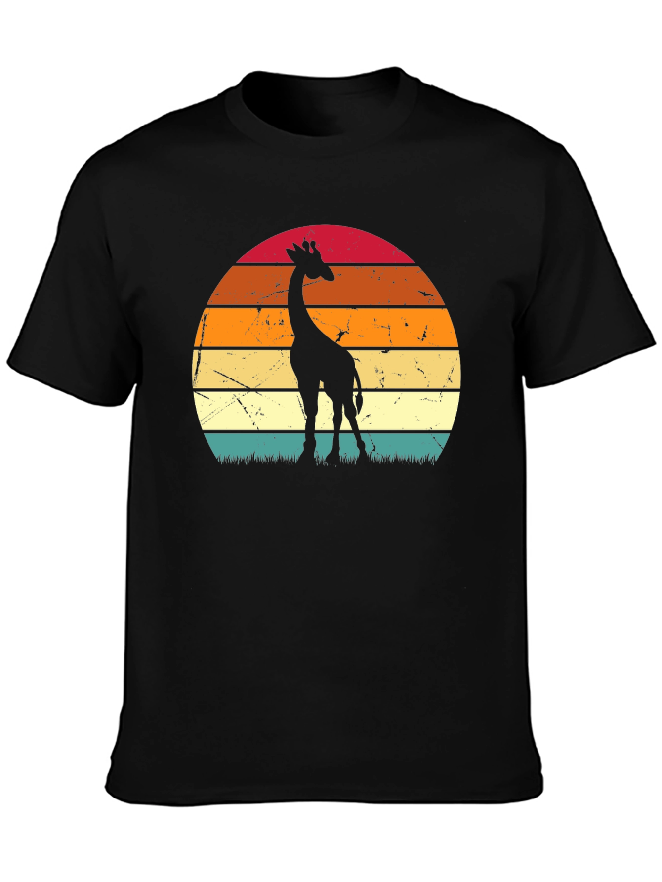Retro Giraffe Sunset T-Shirt