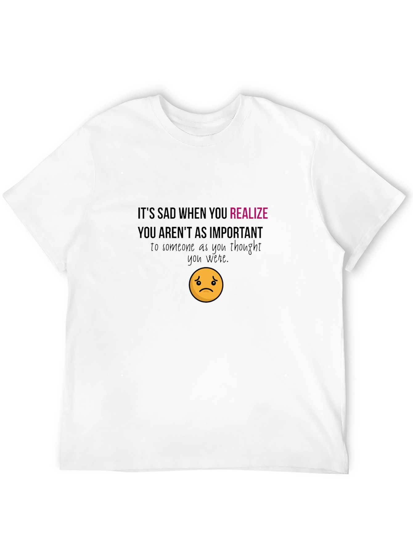 Sad Realization Graphic Tee - Unisex Black T-Shirt