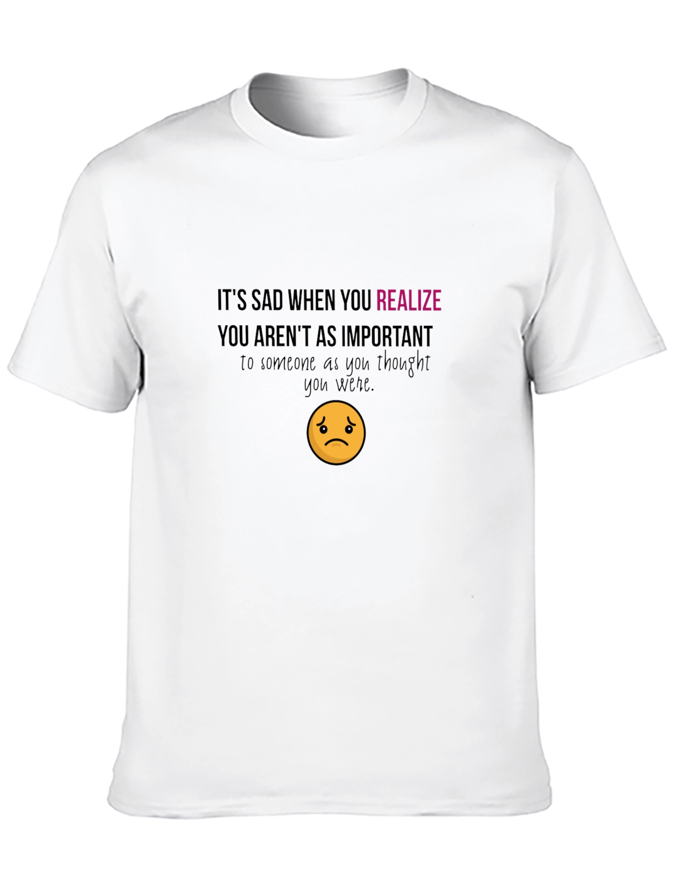 Sad Realization Graphic Tee - Unisex Black T-Shirt