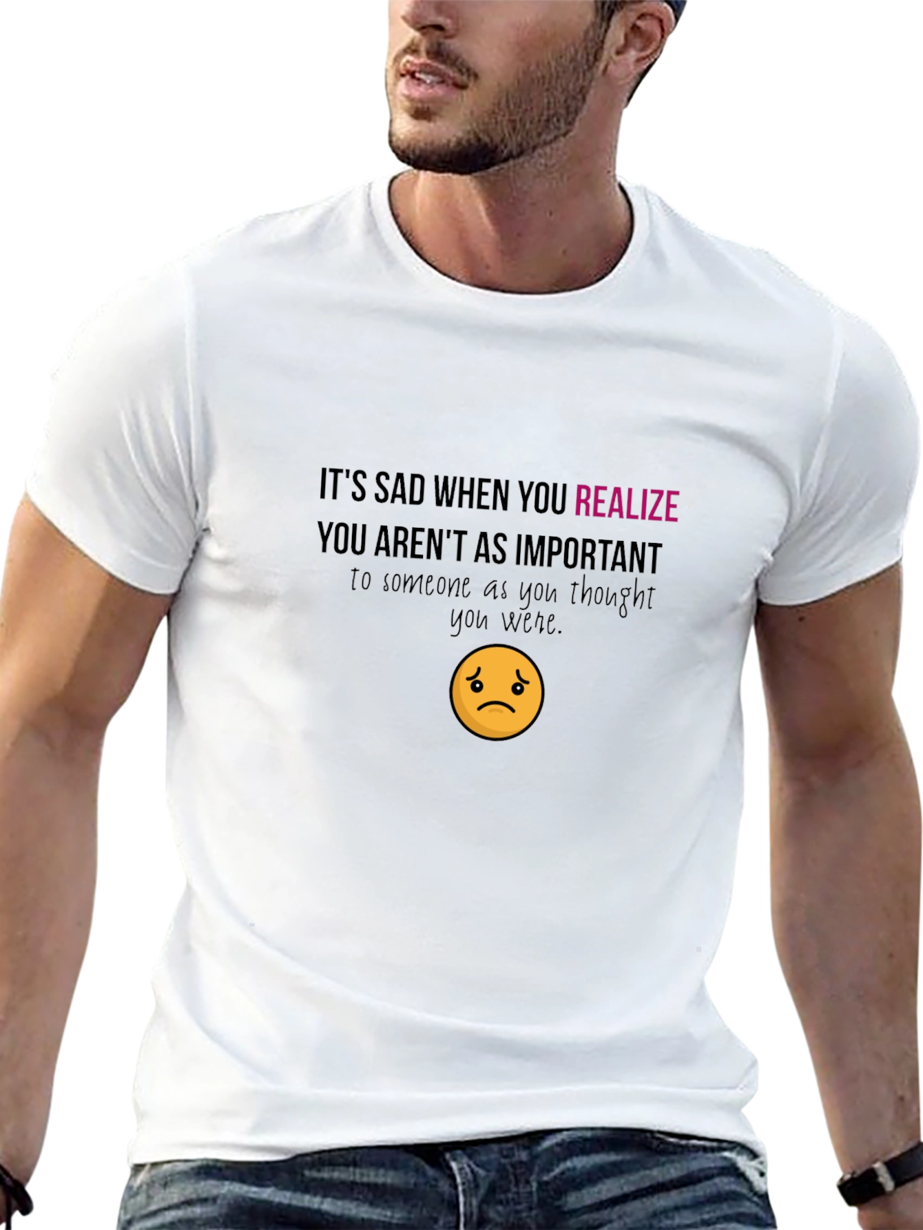 Sad Realization Graphic Tee - Unisex Black T-Shirt