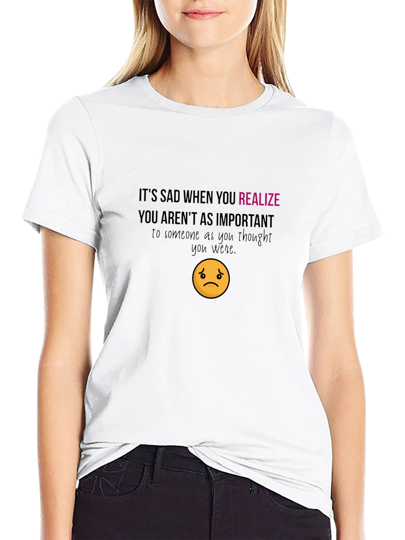 Sad Realization Graphic Tee - Unisex Black T-Shirt