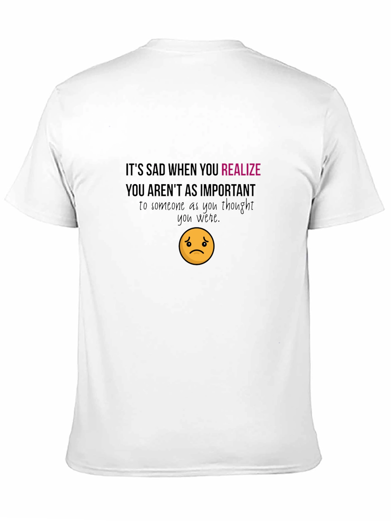 Sad Realization Graphic Tee - Unisex Black T-Shirt