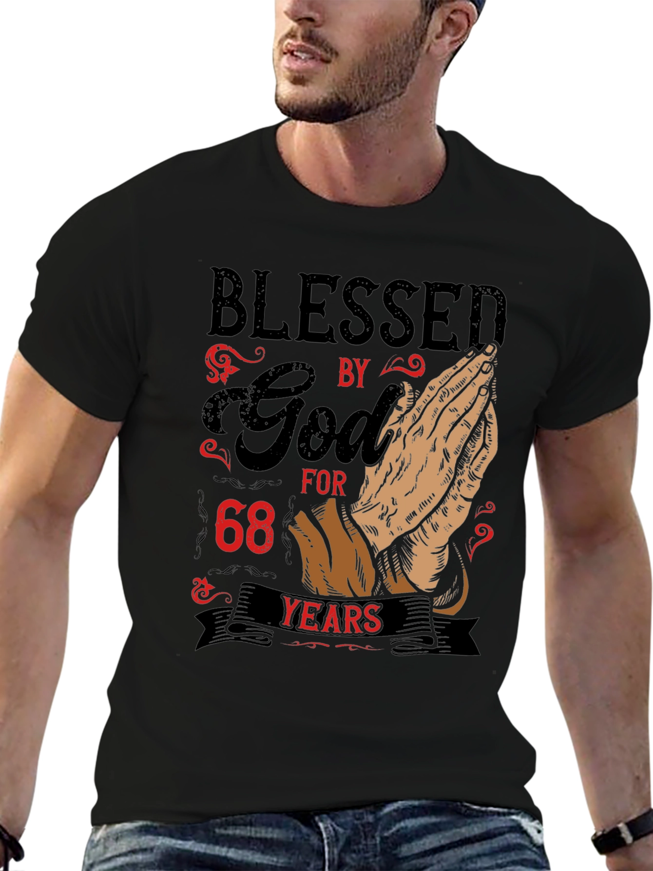 Blessed by God 68 Years Graphic Tee