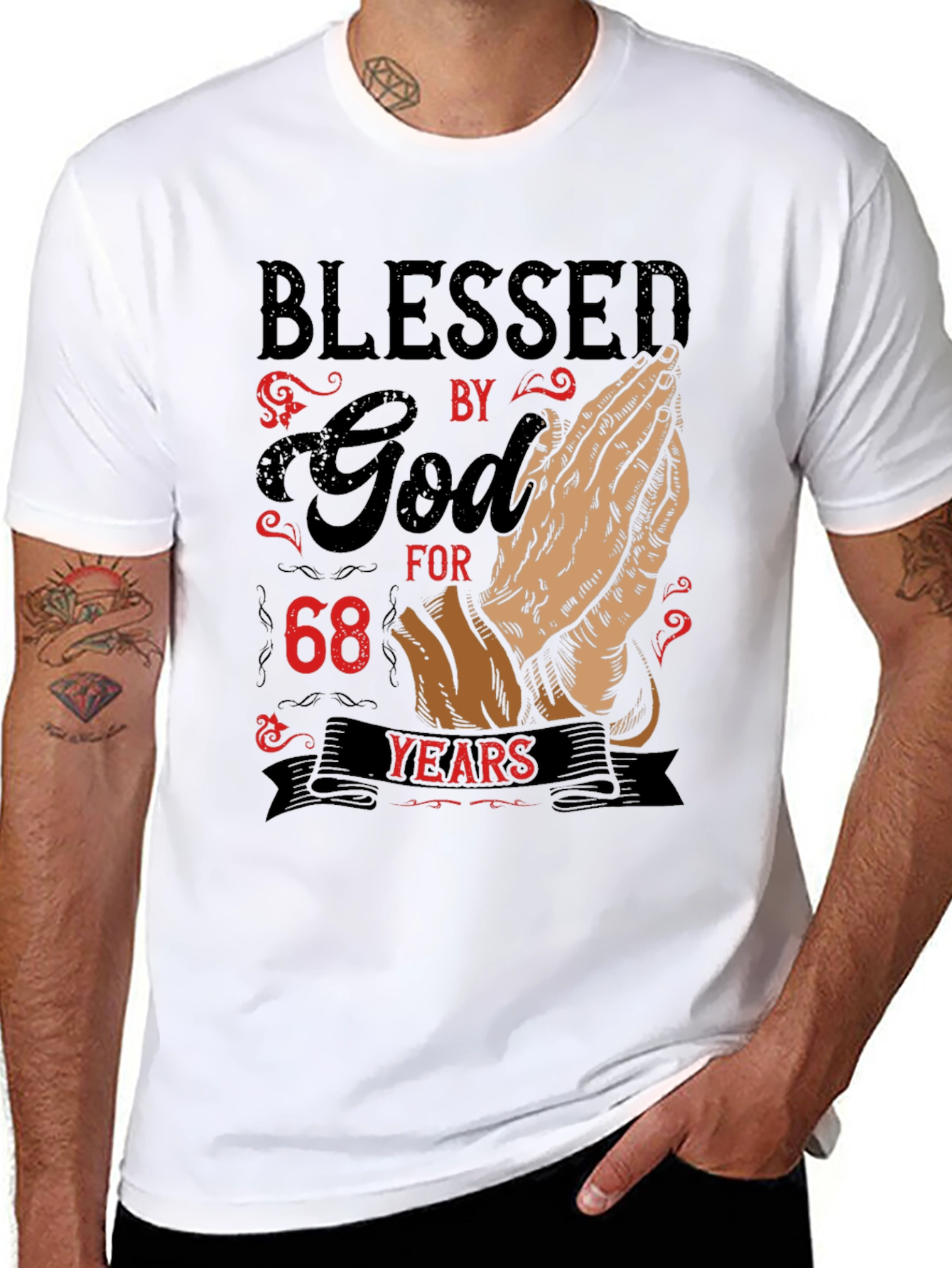 Blessed by God 68 Years Graphic Tee
