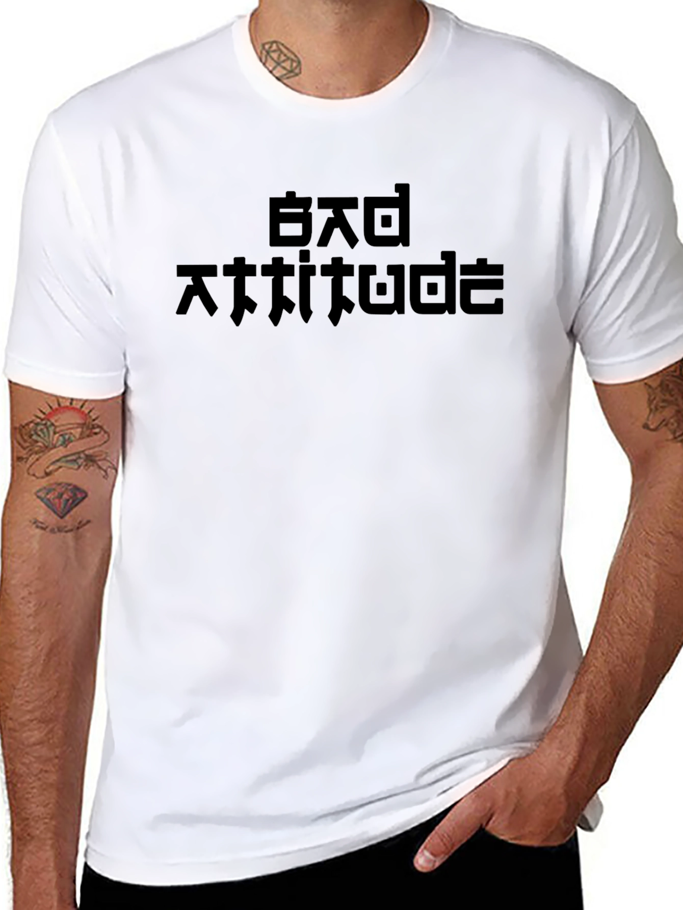 Bad Attitude Graphic Print Black T-Shirt