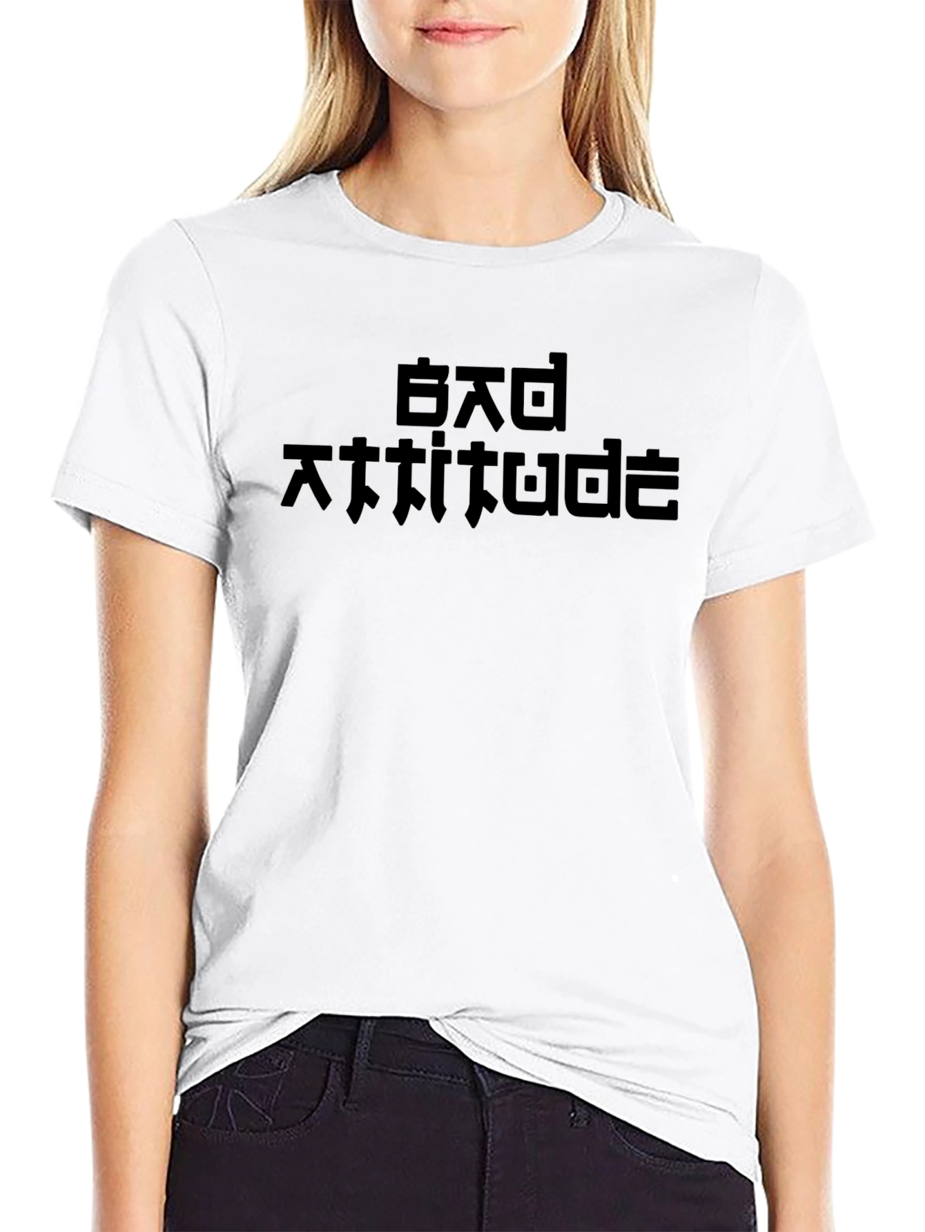 Bad Attitude Graphic Print Black T-Shirt