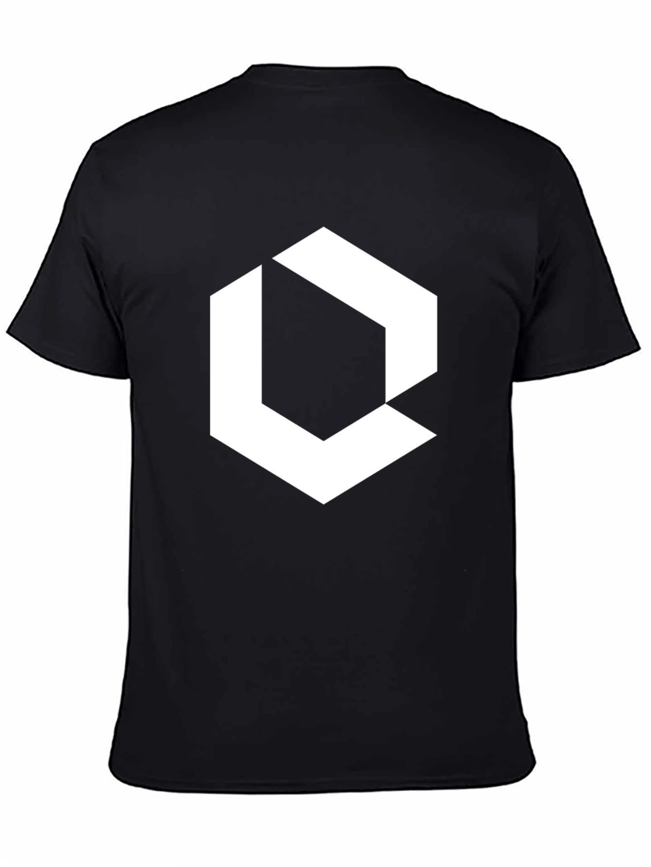 Geometric Graphic Print Black T-Shirt