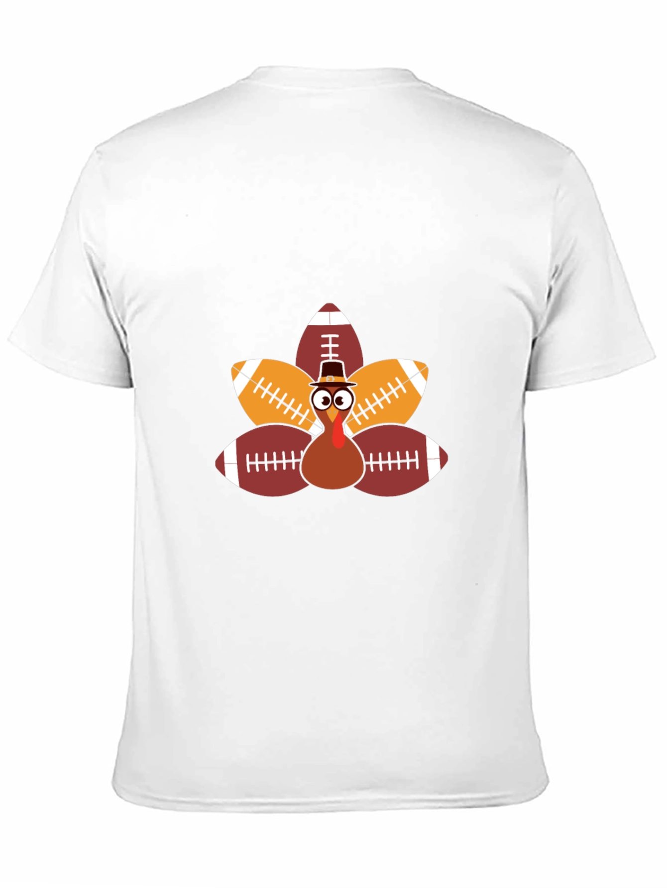 Thanksgiving Football Turkey Mens Black T-Shirt