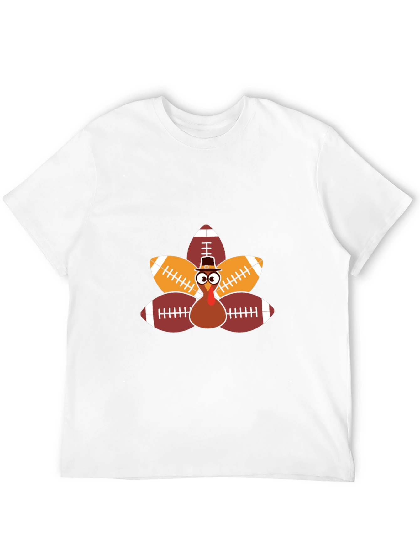 Thanksgiving Football Turkey Mens Black T-Shirt