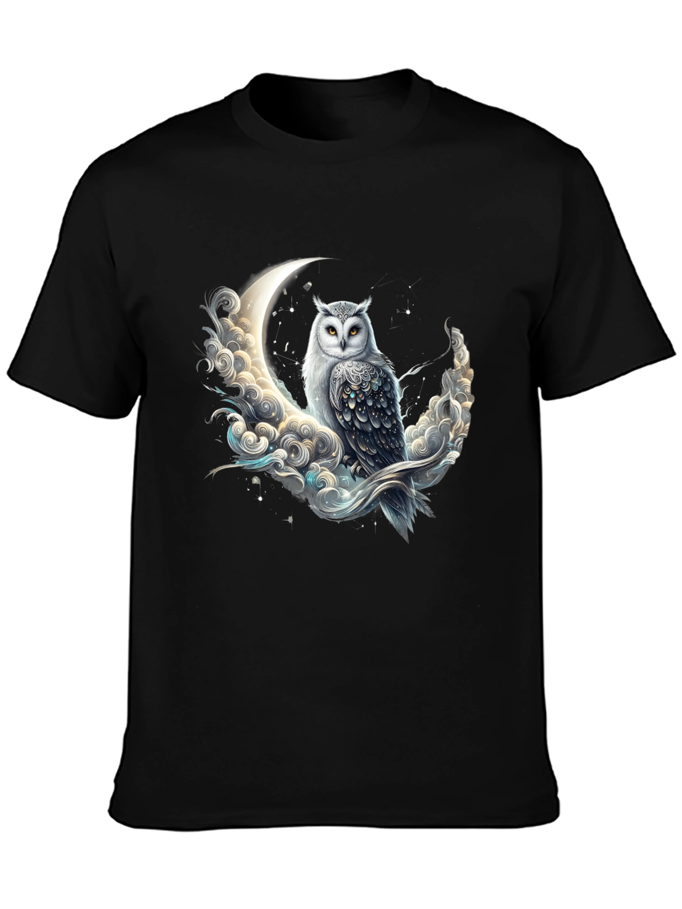 Owl on Moon Graphic Tee - Unique Design