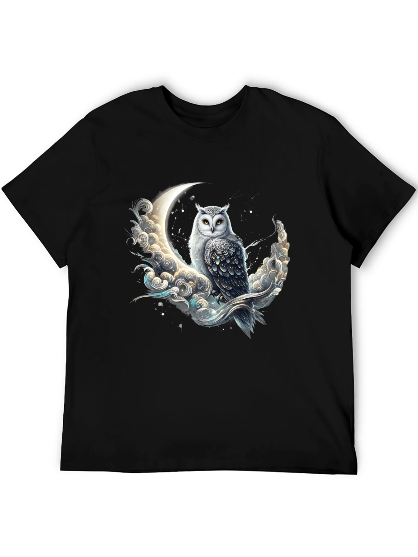 Owl on Moon Graphic Tee - Unique Design