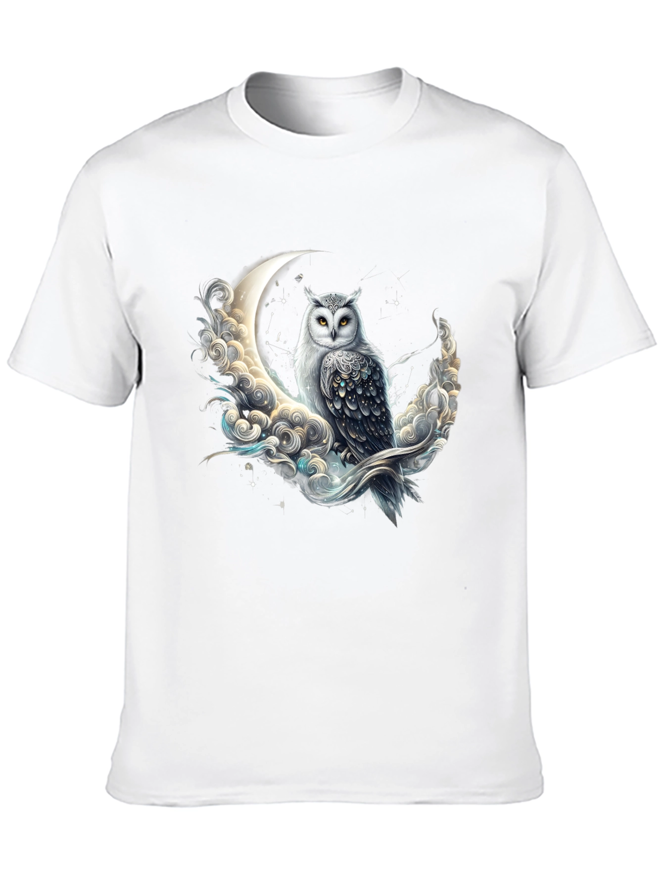 Owl on Moon Graphic Tee - Unique Design