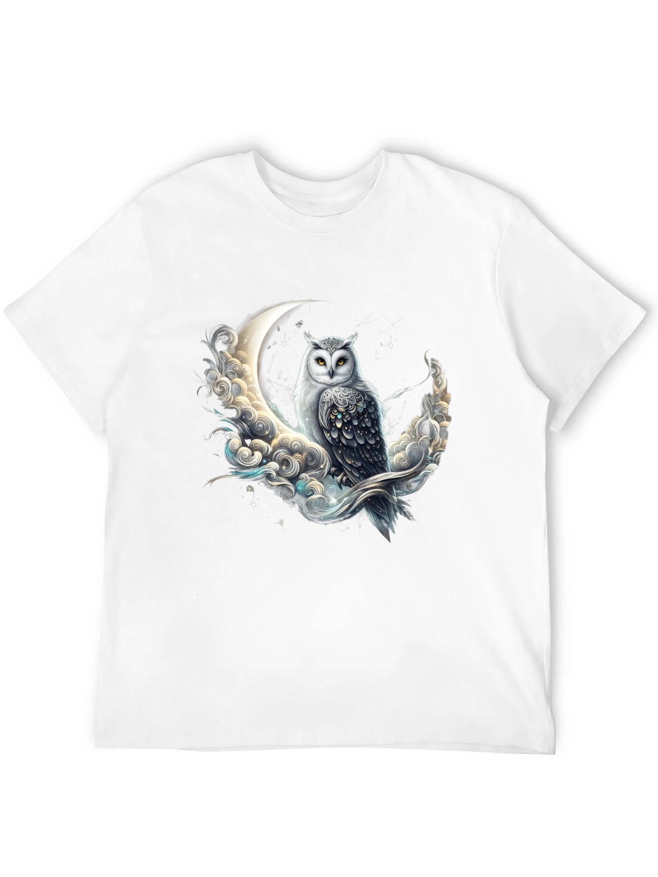 Owl on Moon Graphic Tee - Unique Design