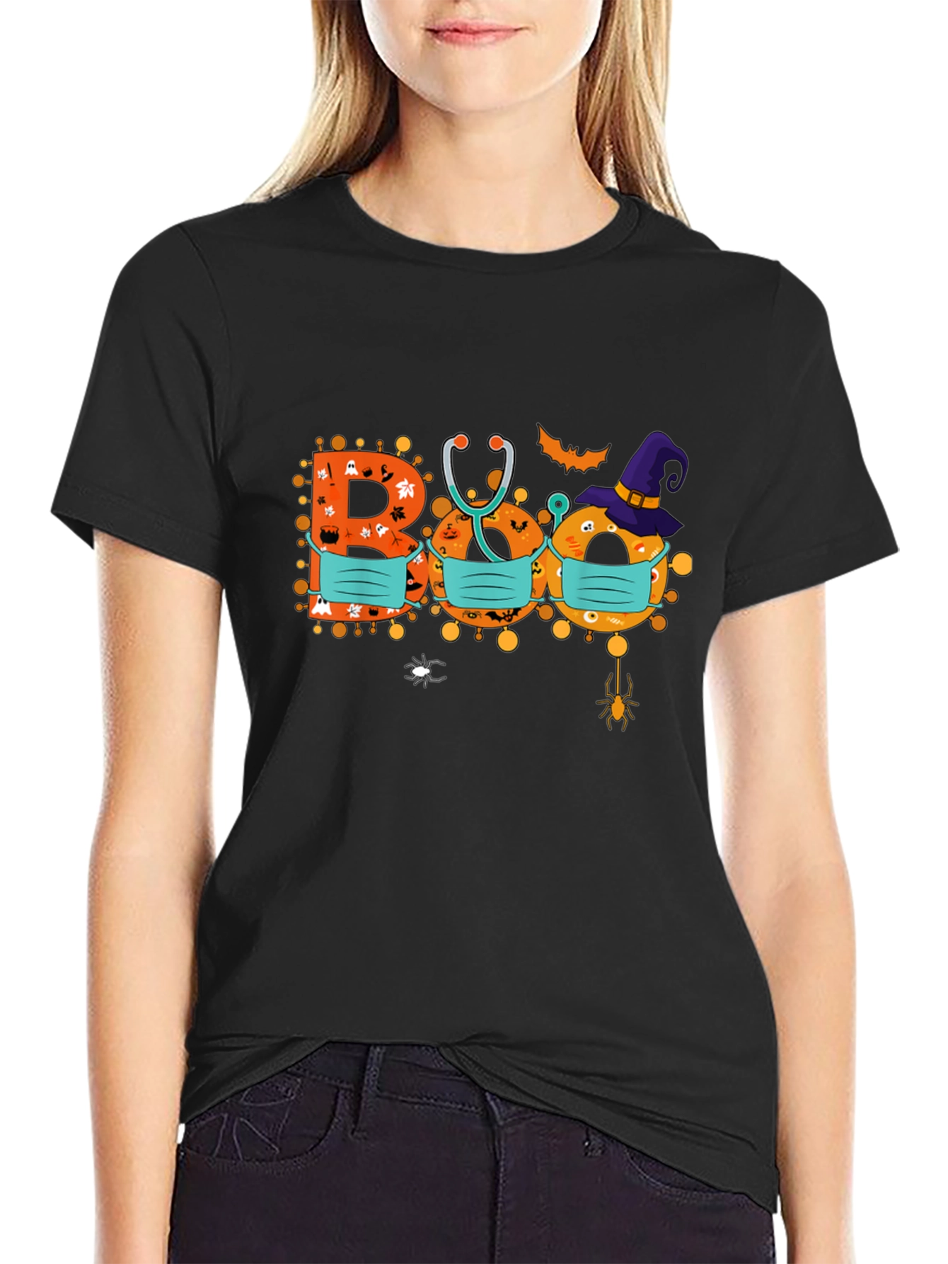 Halloween Boo Masked Graphic Tee