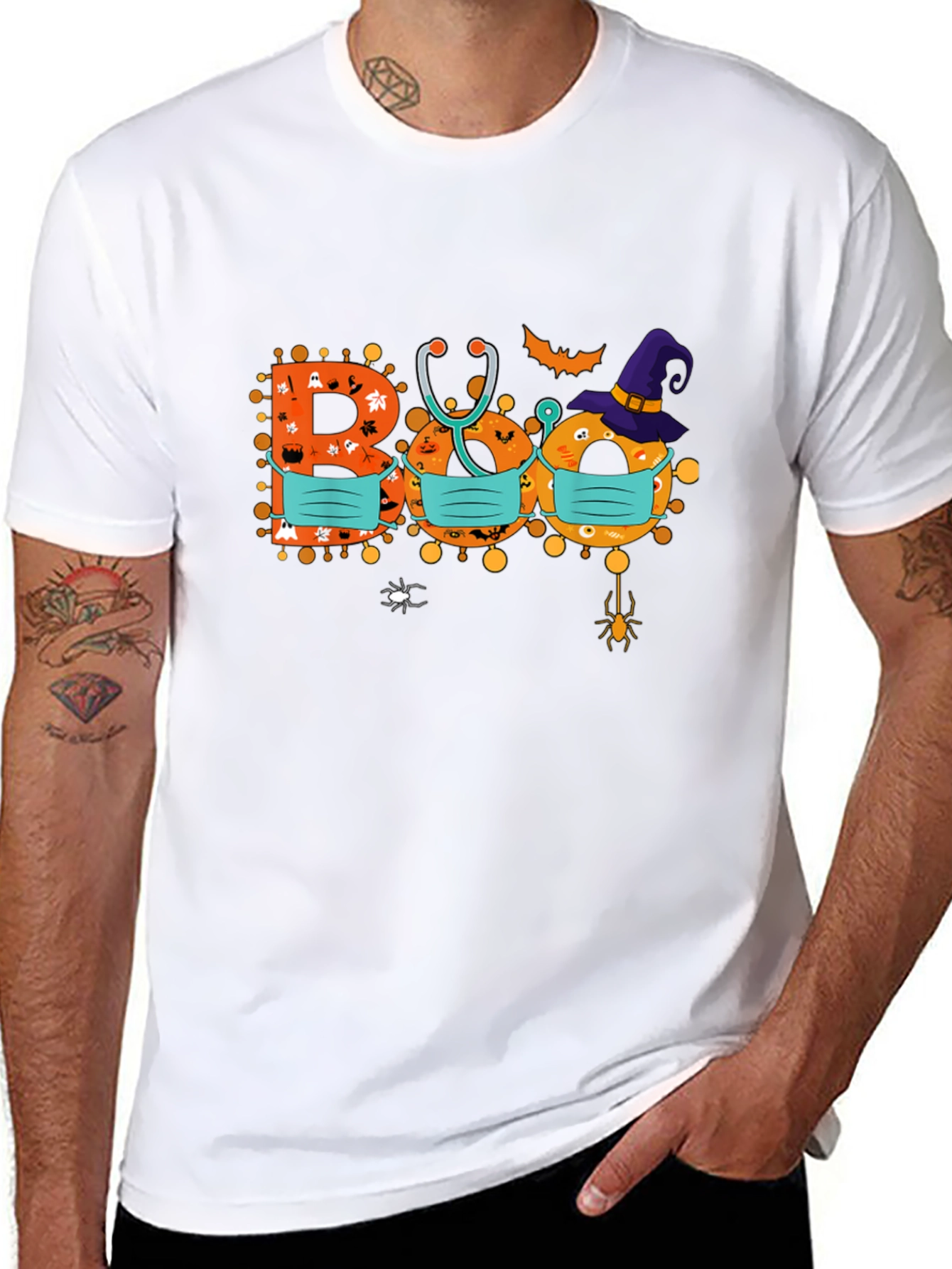Halloween Boo Masked Graphic Tee