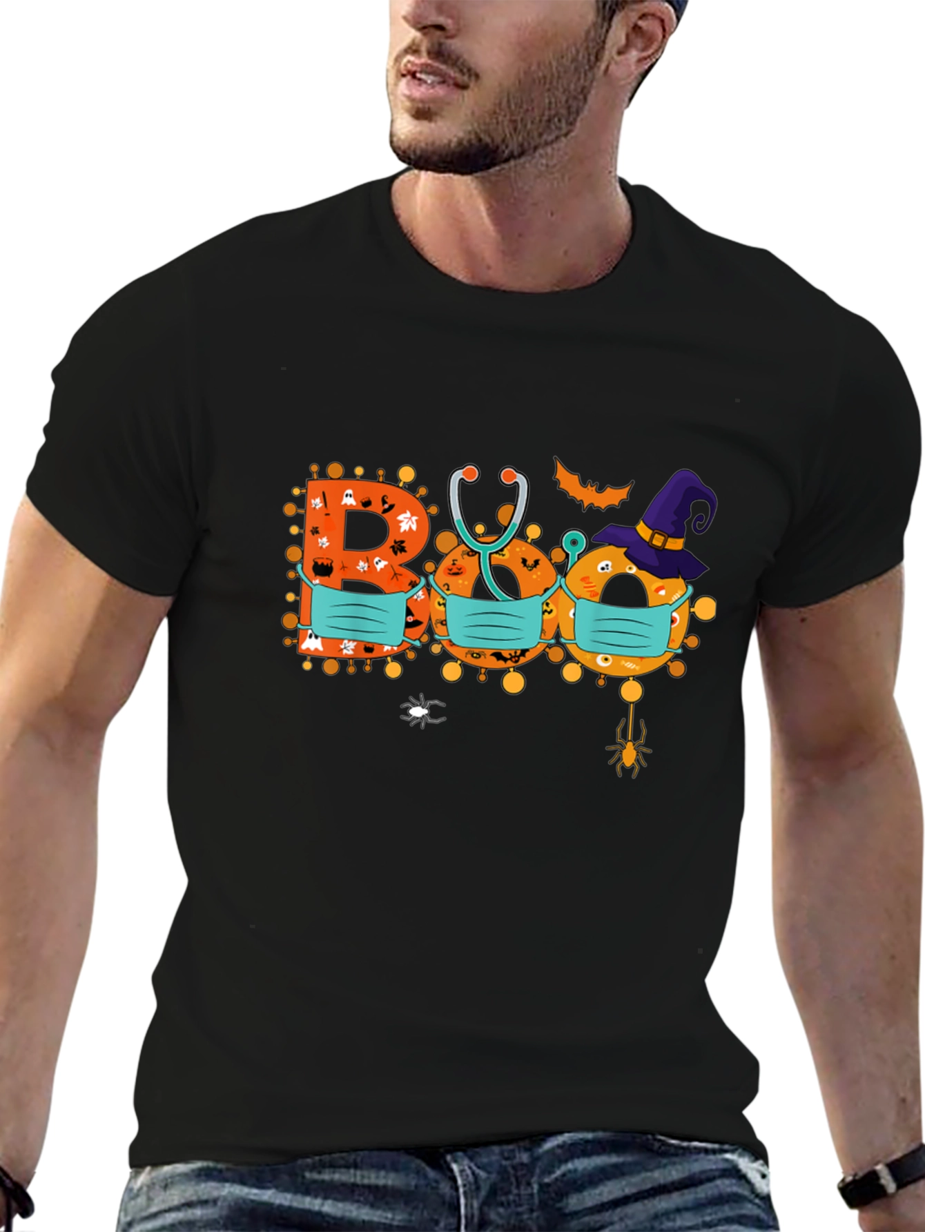 Halloween Boo Masked Graphic Tee