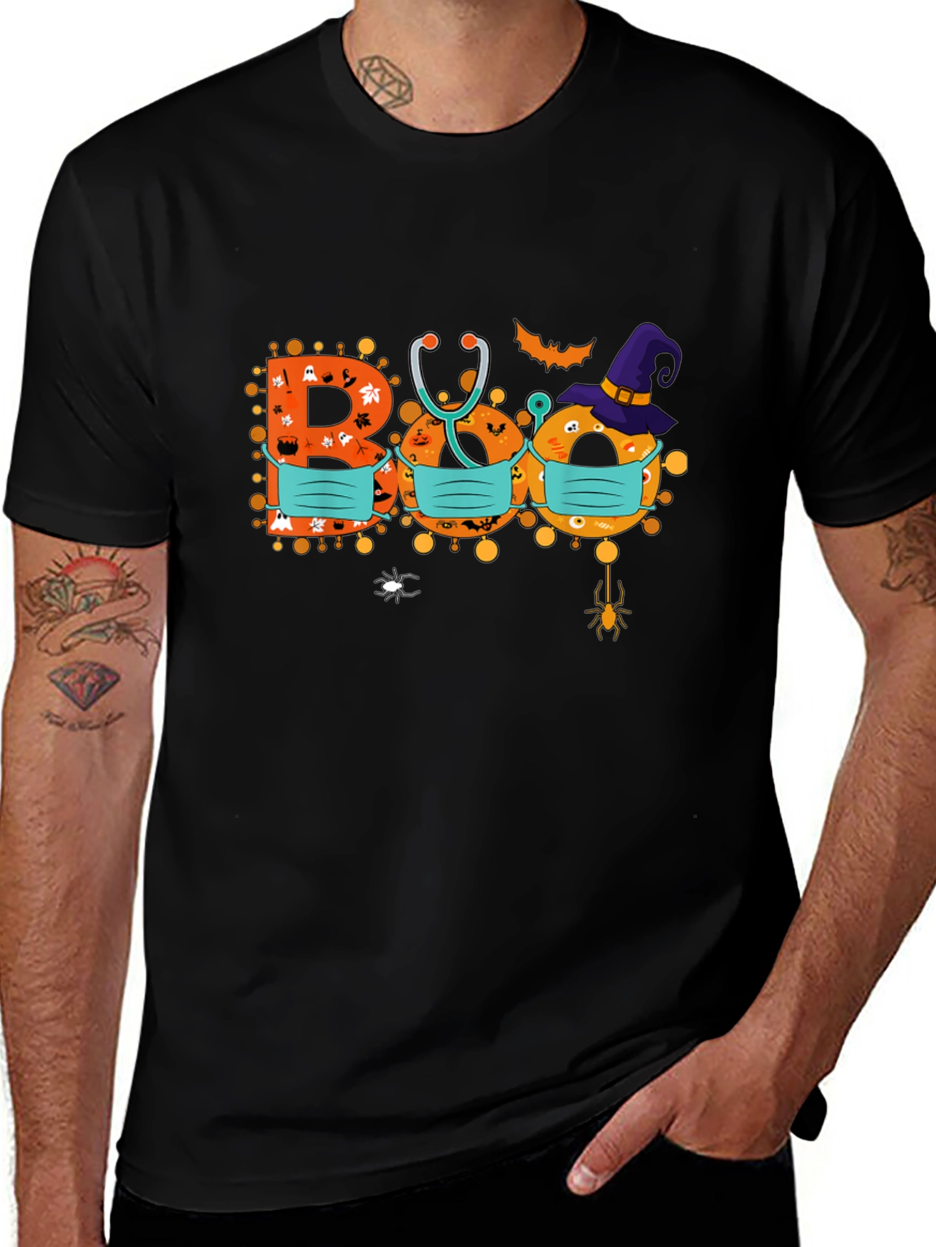 Halloween Boo Masked Graphic Tee