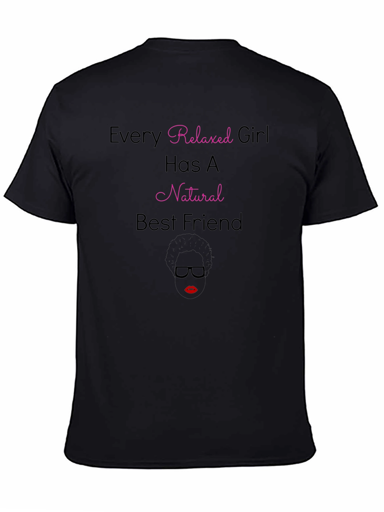 Relaxed Girl Natural Best Friend Black T-Shirt