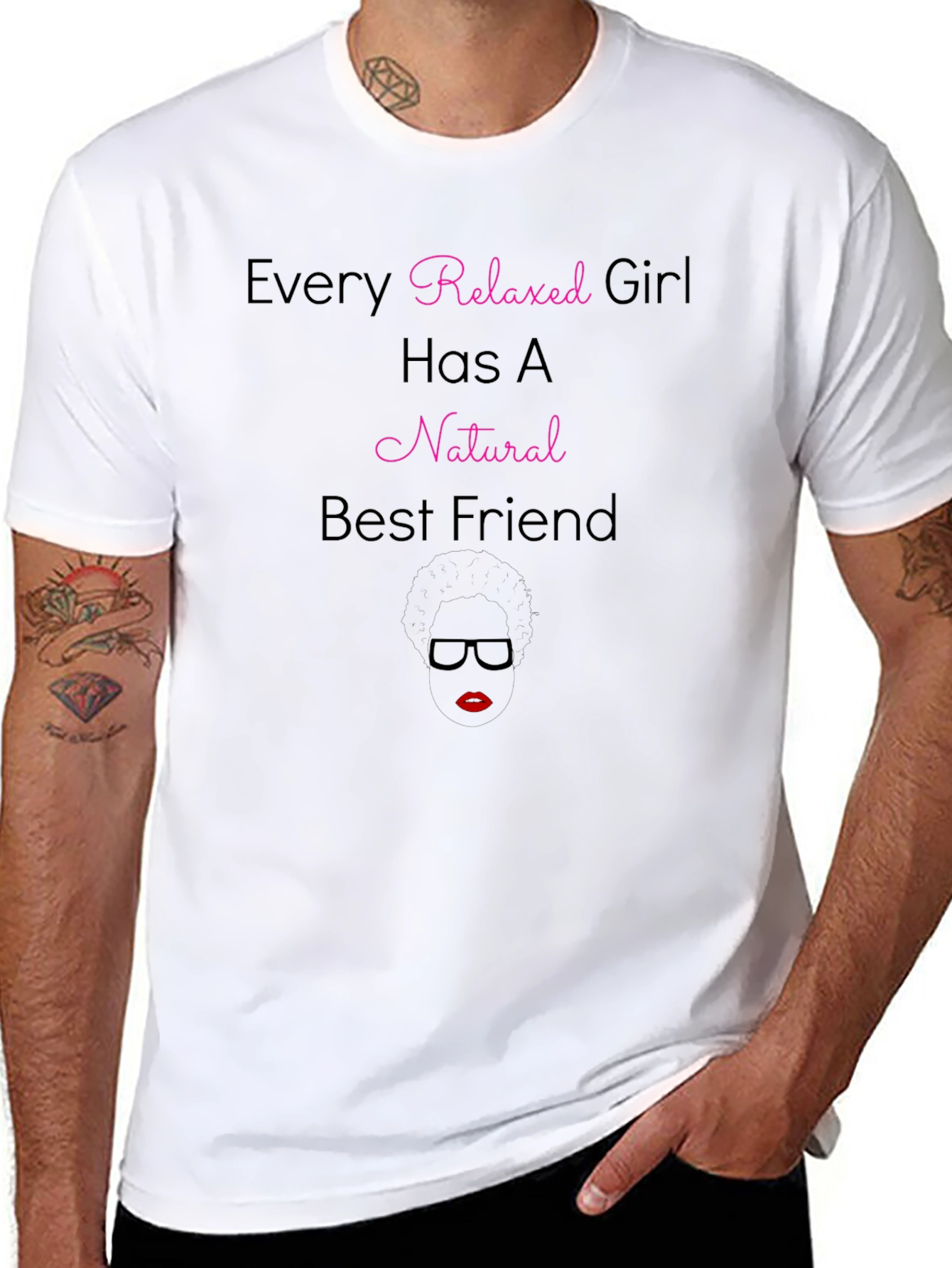 Relaxed Girl Natural Best Friend Black T-Shirt