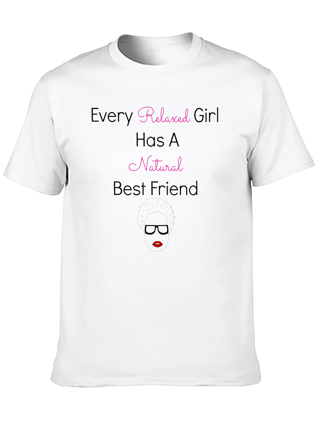 Relaxed Girl Natural Best Friend Black T-Shirt