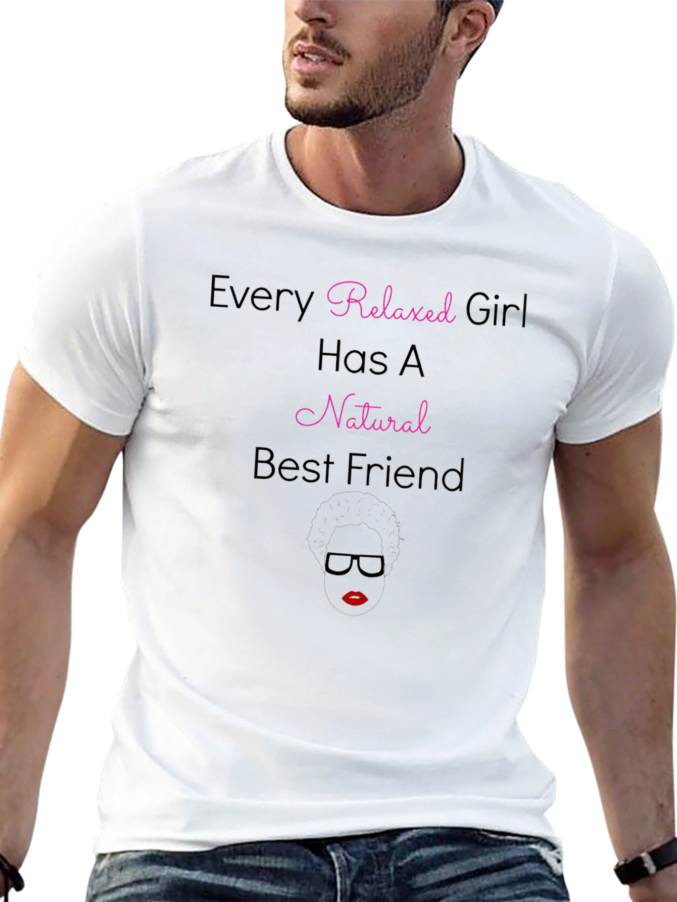 Relaxed Girl Natural Best Friend Black T-Shirt