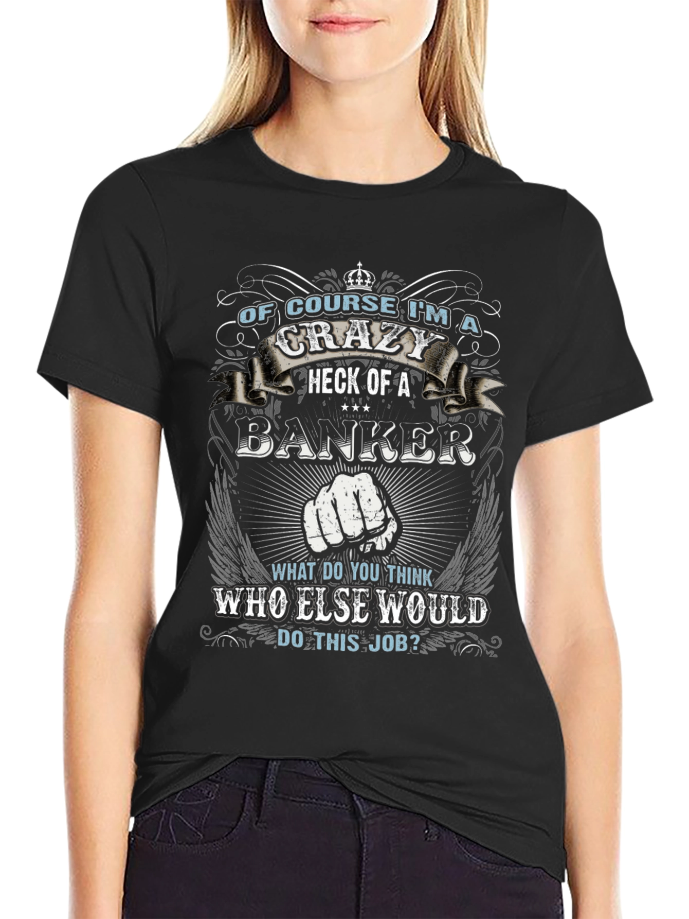 Crazy Banker Graphic T-Shirt
