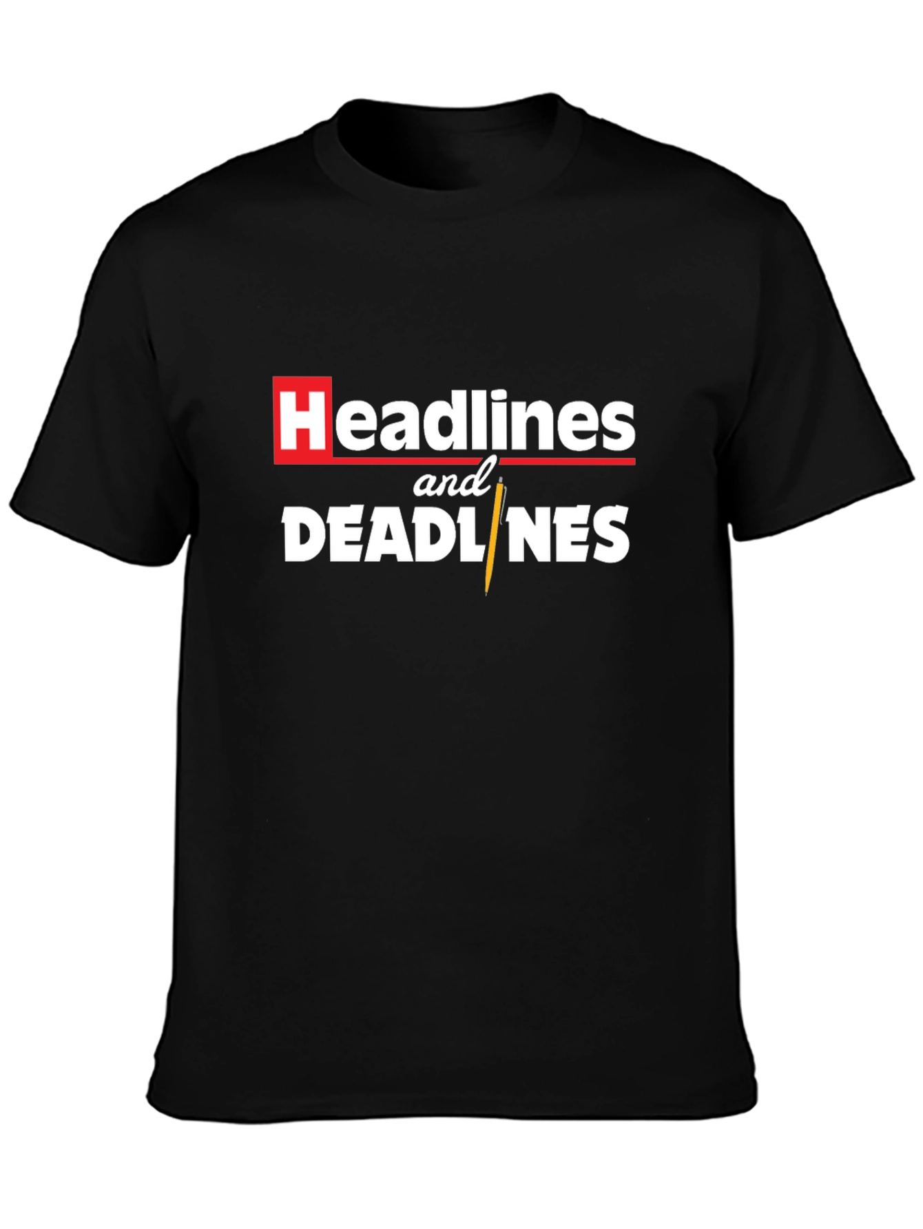 Headlines and Deadlines Graphic Tee - Black
