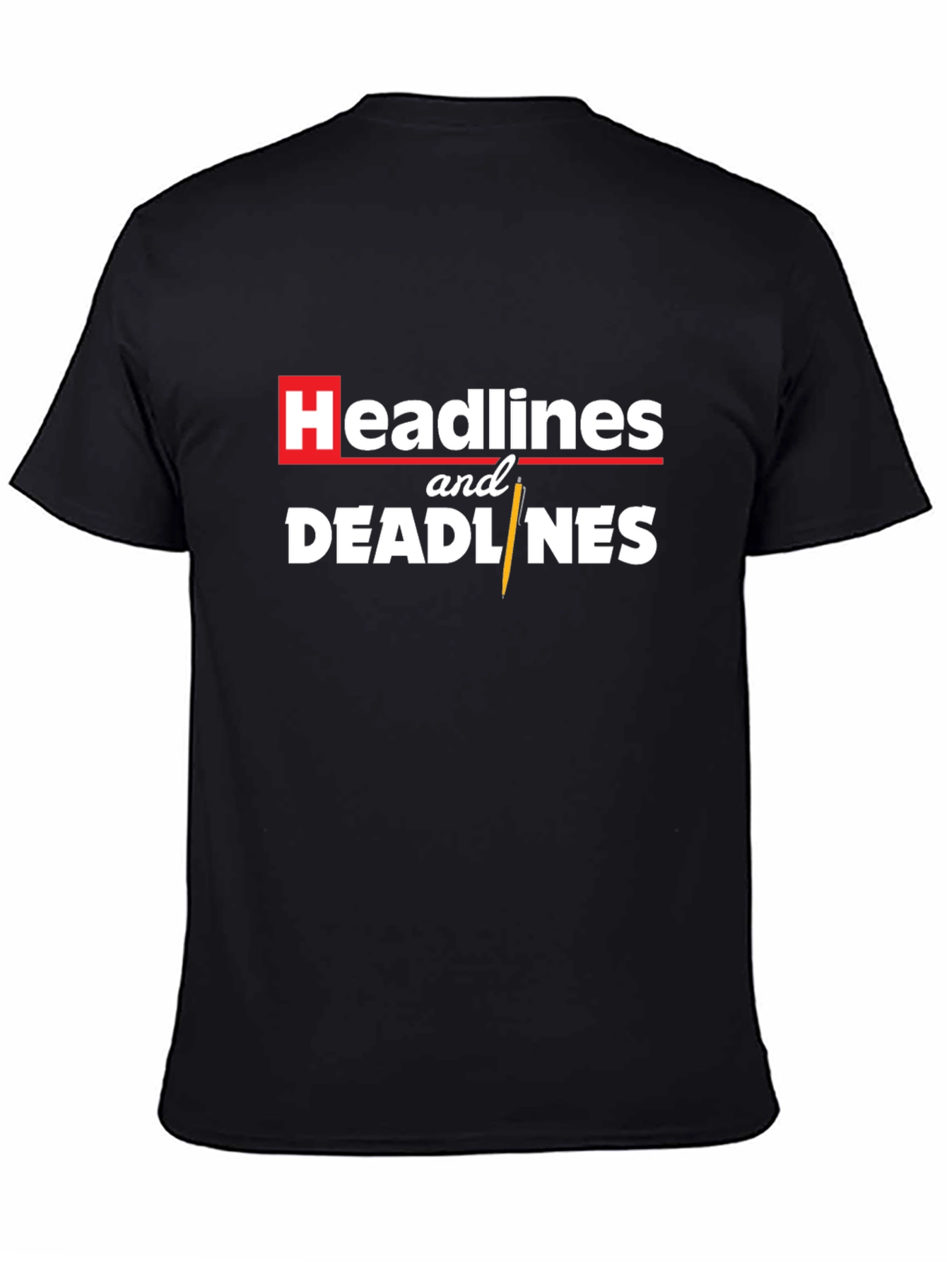 Headlines and Deadlines Graphic Tee - Black