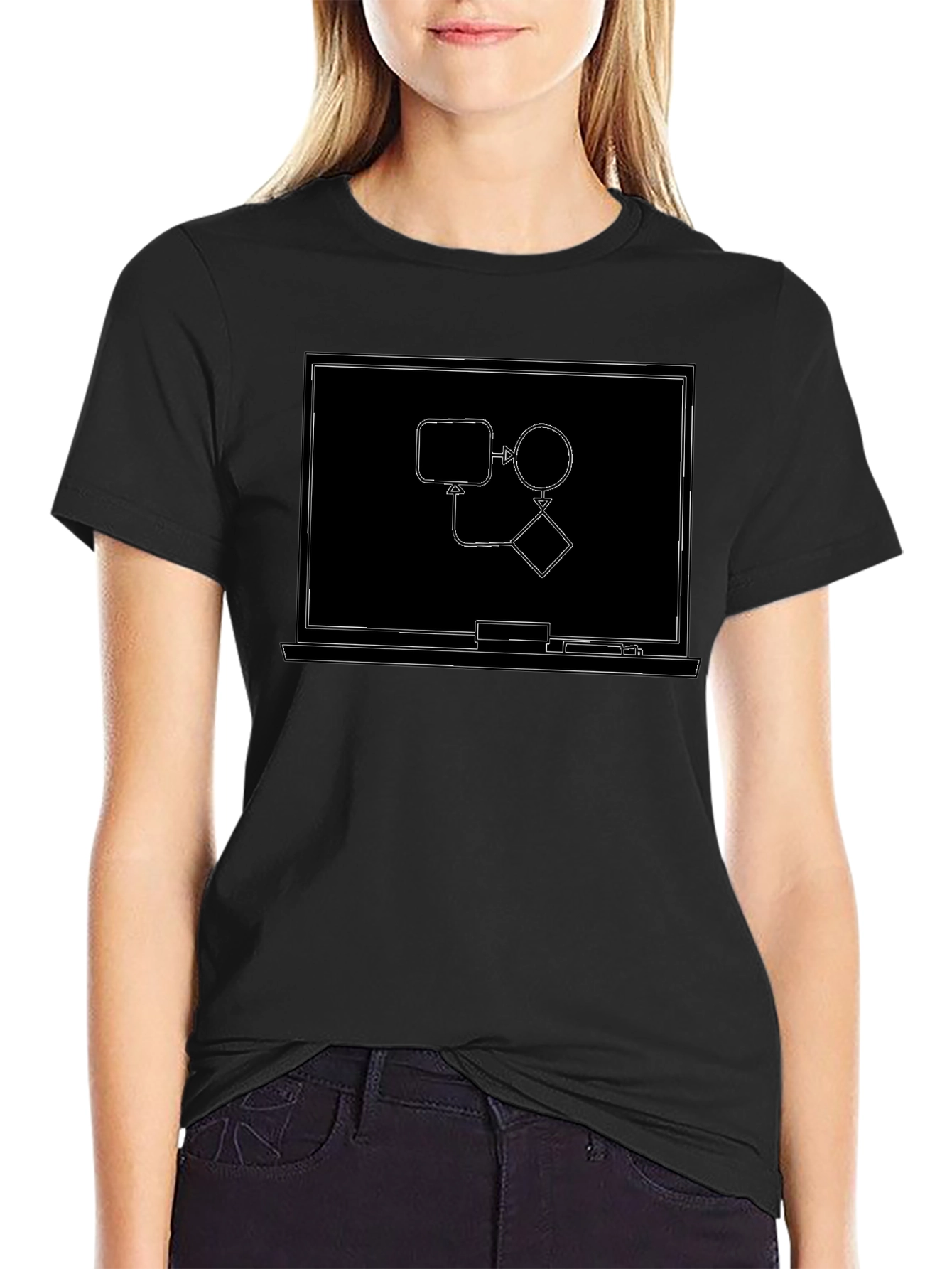 Tech Flowchart Graphic Black T-Shirt