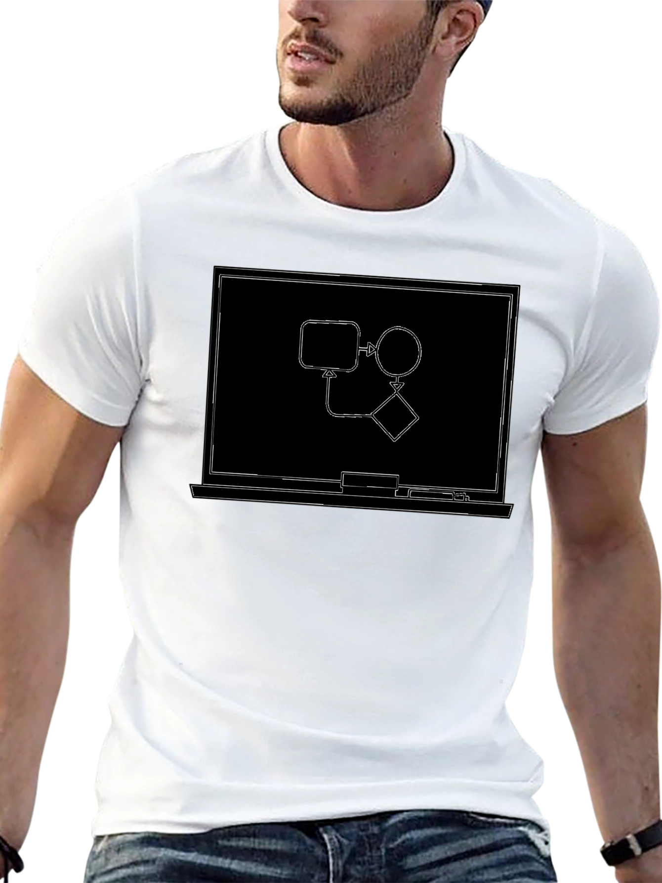 Tech Flowchart Graphic Black T-Shirt