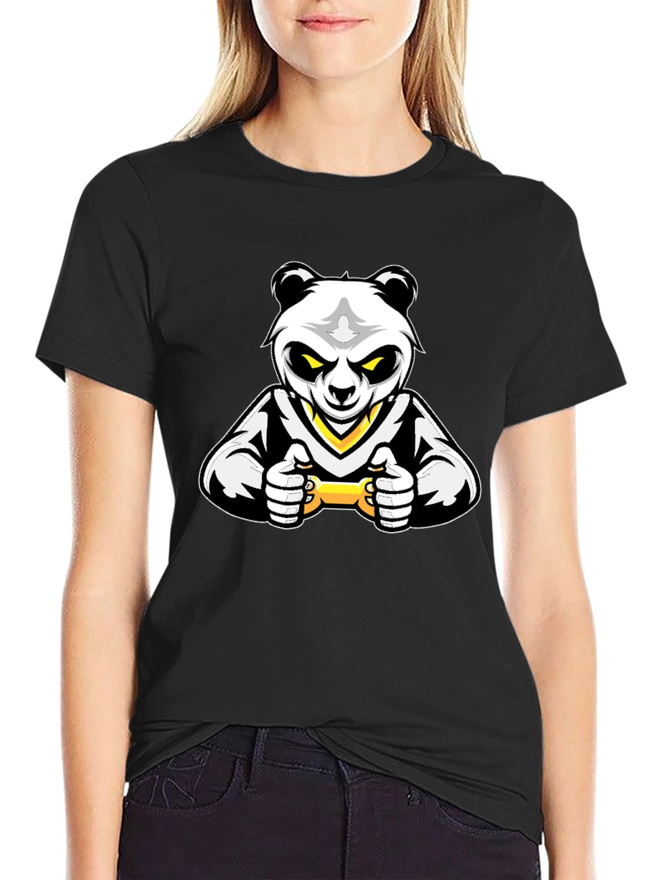 Gaming Panda Black T-Shirt - Level Up Your Style