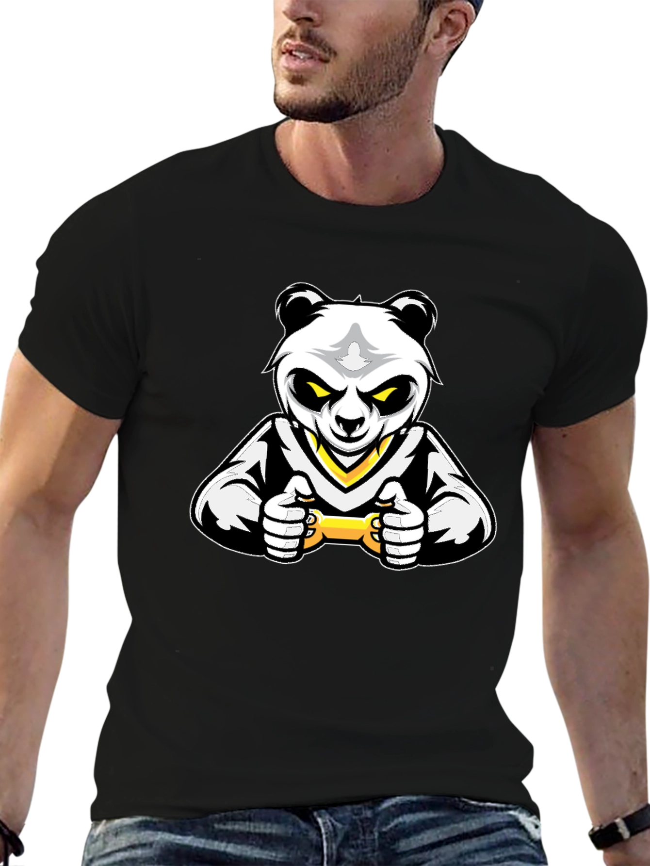 Gaming Panda Black T-Shirt - Level Up Your Style