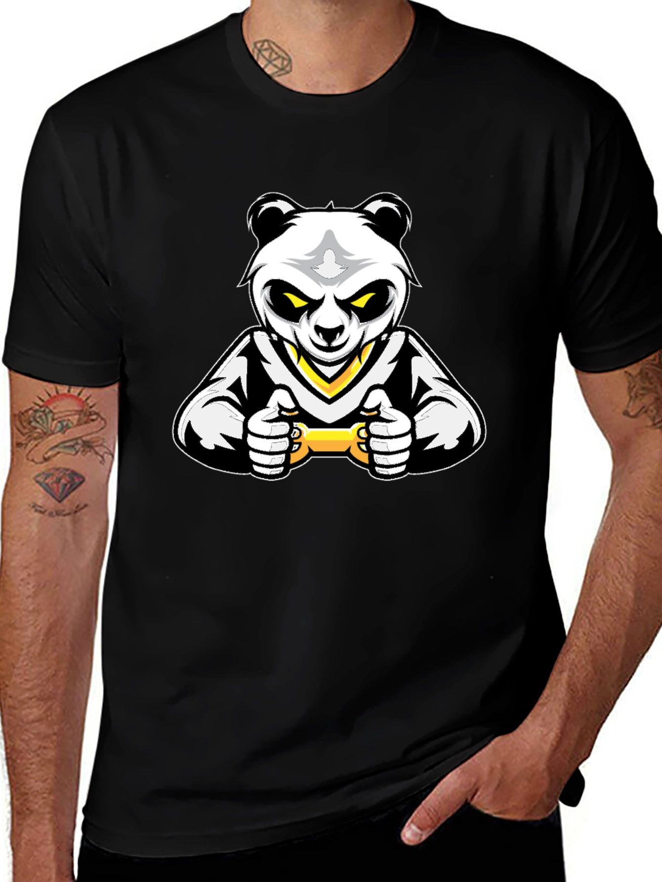 Gaming Panda Black T-Shirt - Level Up Your Style