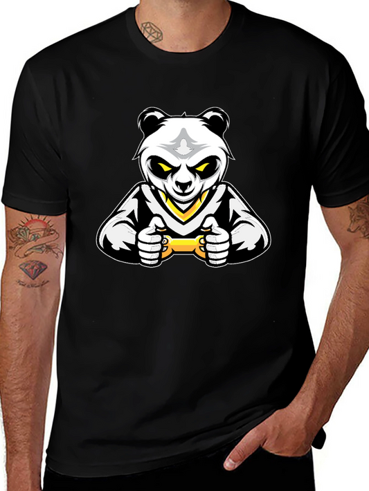 Gaming Panda Black T-Shirt - Level Up Your Style