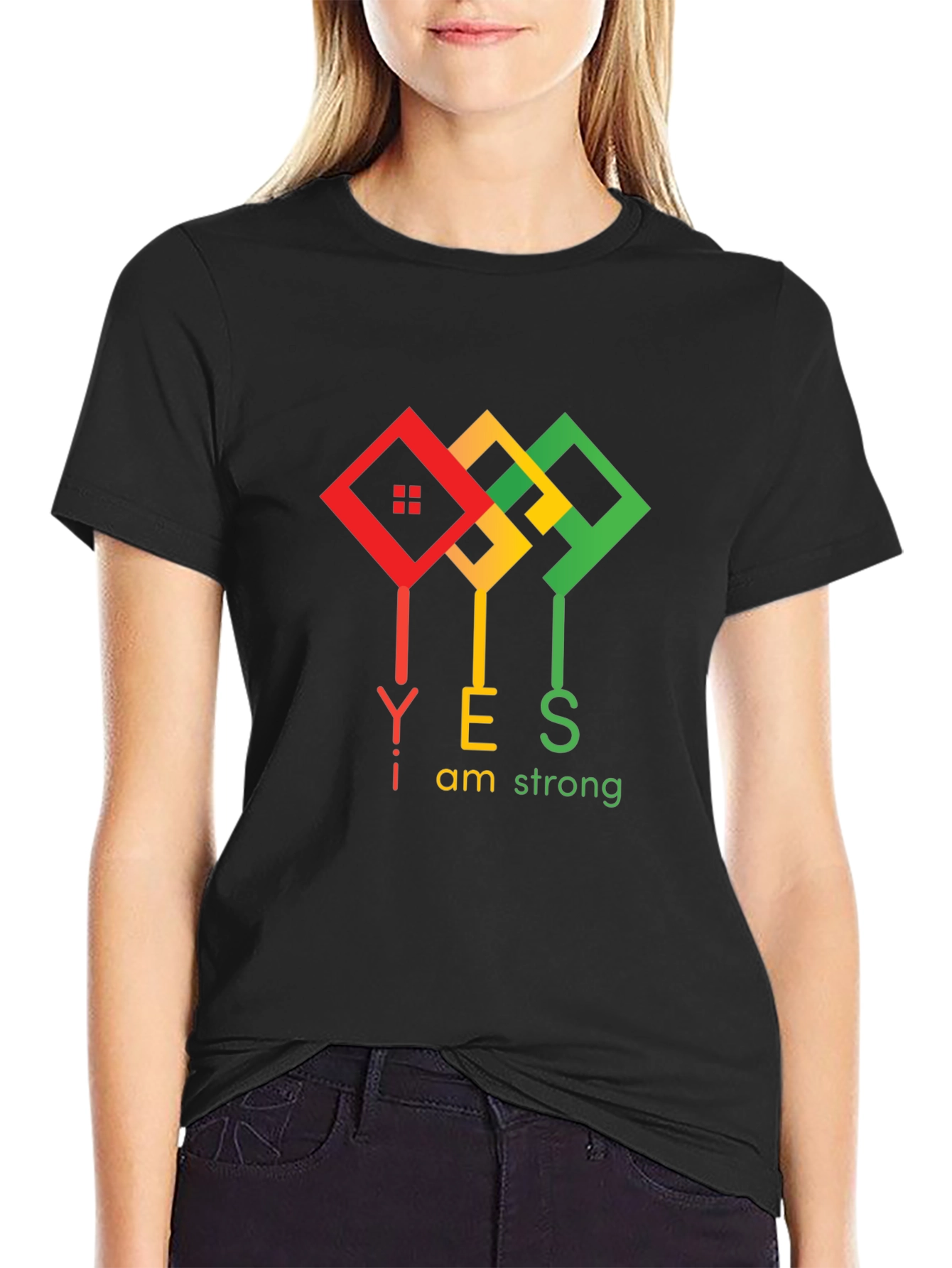 I am Strong Black T-Shirt