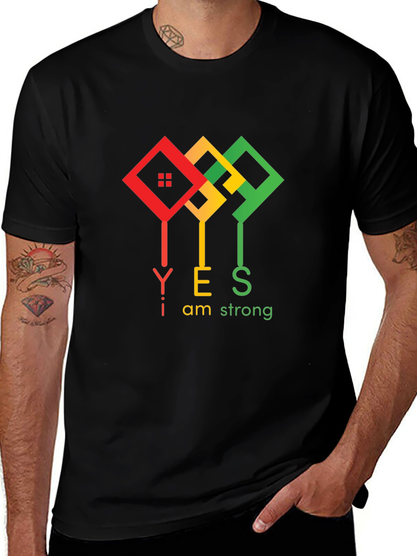 I am Strong Black T-Shirt