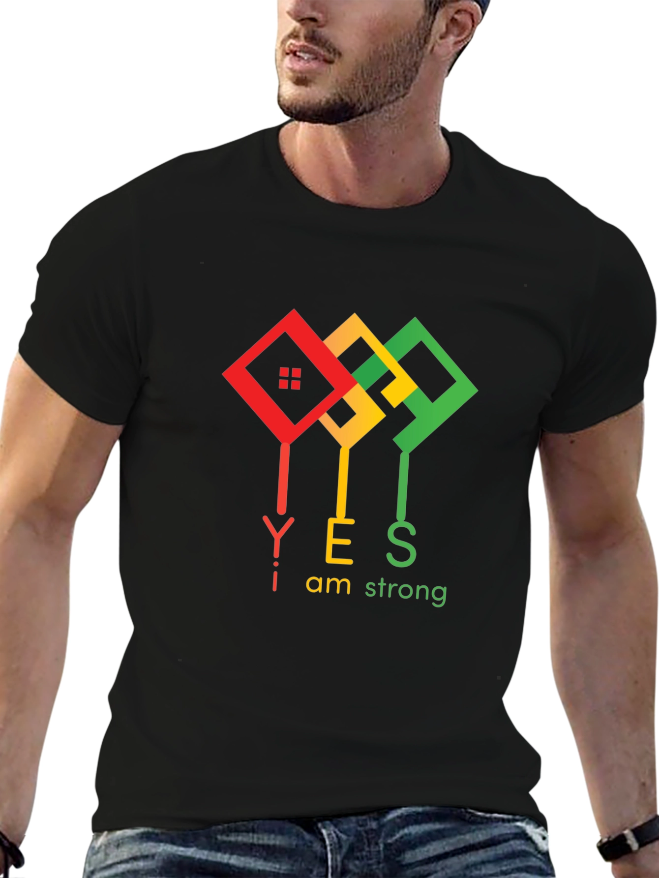 I am Strong Black T-Shirt